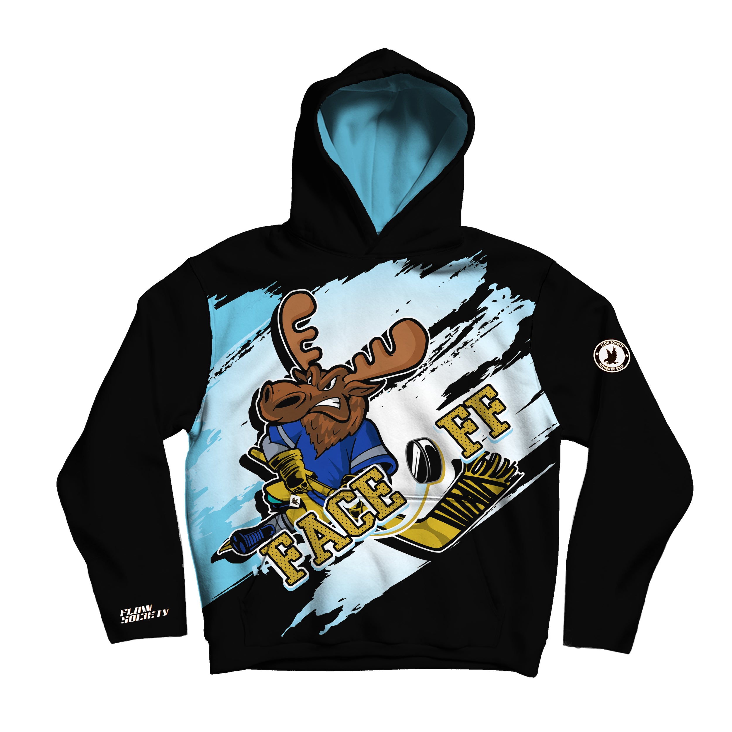 Youth & Adult Face Off Moose Hoodie - Warm Winter Fleece Pullover for Men Women - Perfect for Outdoor Activities, Camping, and Casual Wear