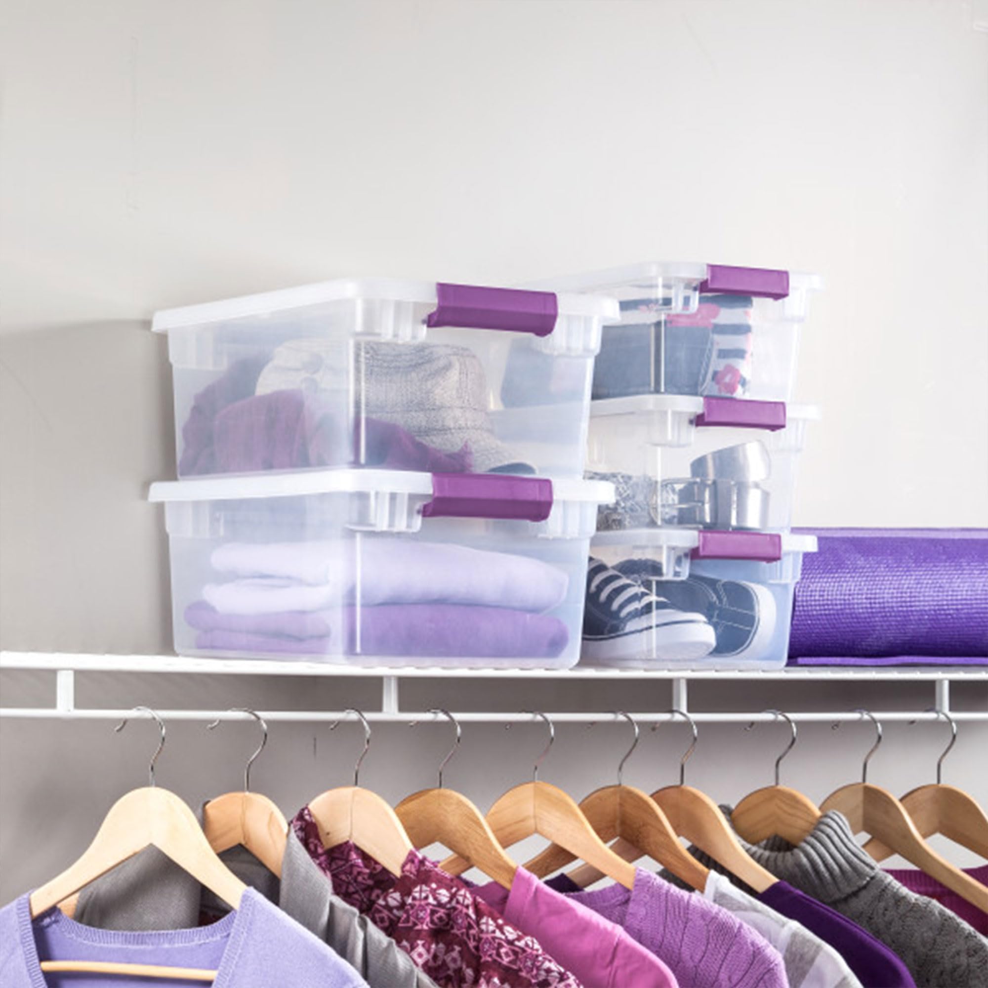 Sterilite 48-Pack 6 Quart ClearView Latch Storage Boxes - Stackable Plastic Organizer Bins for Home, Office & Closet Organization - Perfect for Toys, Crafts, Seasonal Decor & Pantry Storage