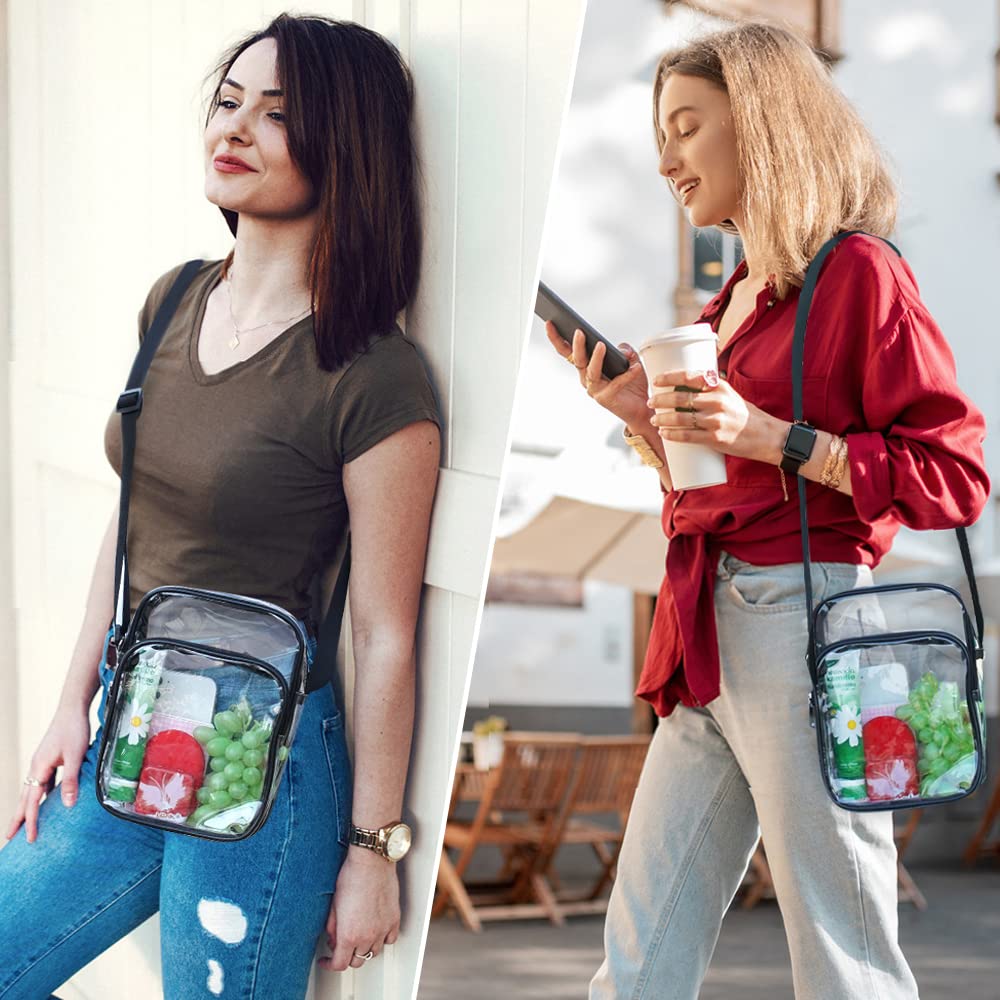 Clearworld Clear Stadium Bag for Concerts & Sports Events - Transparent Crossbody Purse with Adjustable Strap | Perfect for Music Festivals, Theme Parks & Security Checkpoints