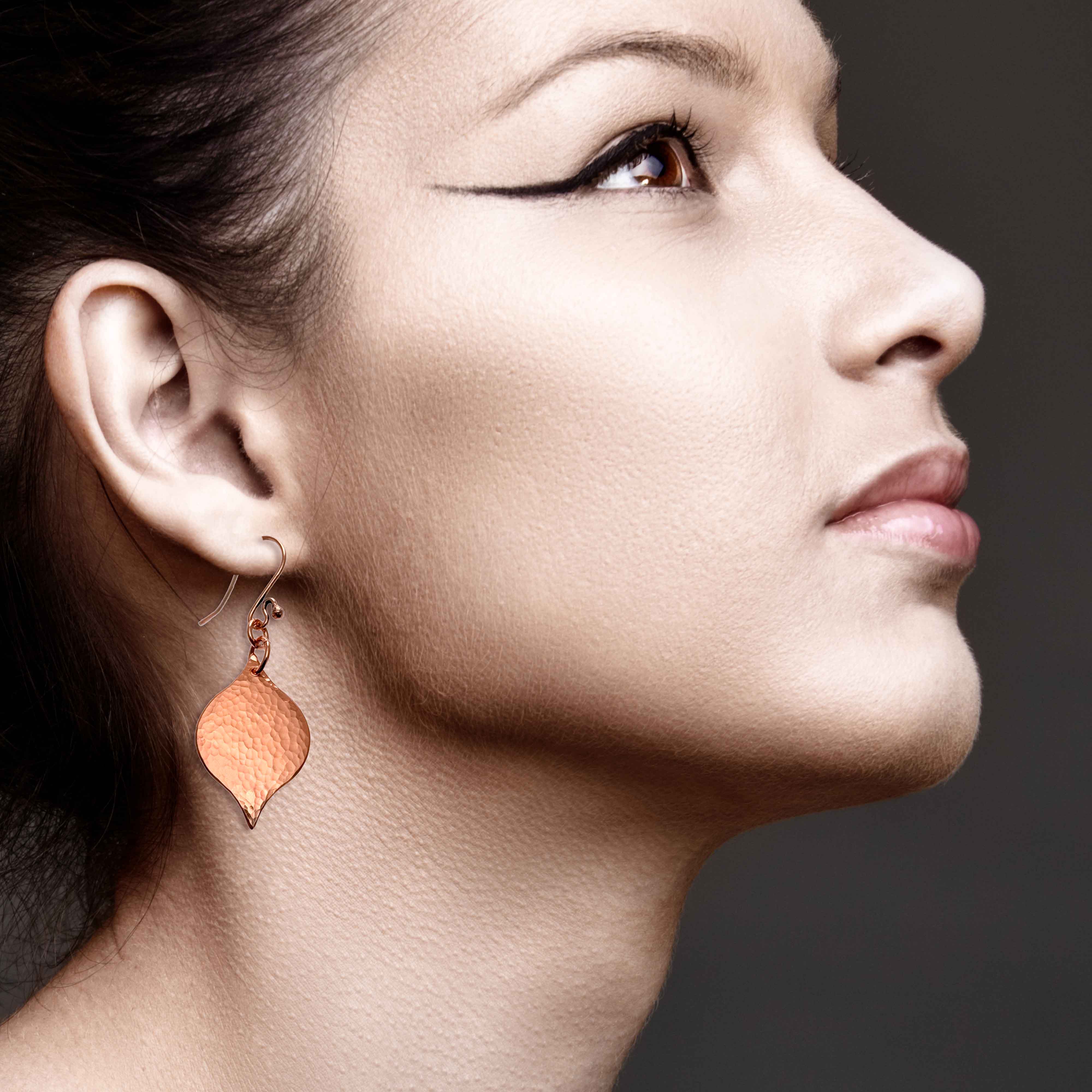 Handmade Hammered Copper Marrakesh Drop Earrings for Women - Boho Chic Moroccan Style Jewelry - Perfect for Weddings, Parties & Everyday Wear