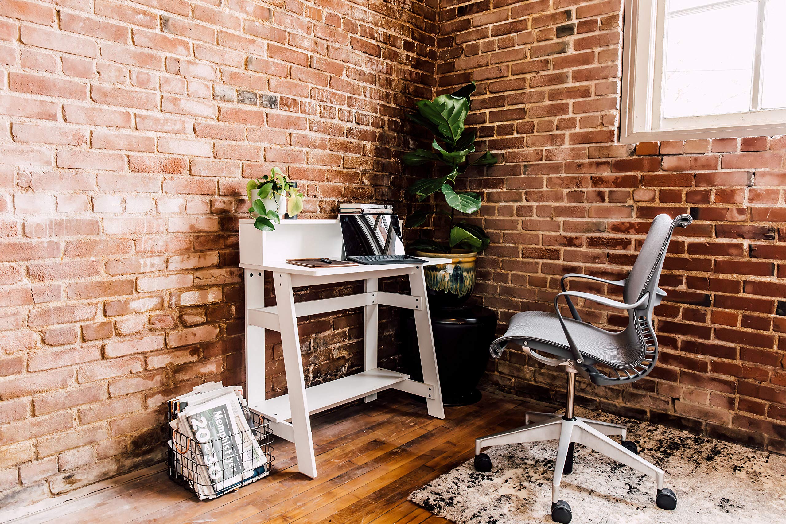 OneSpace Lennox Hutch Computer Desk - Compact White Writing Desk for Home Office, Small Workspace Solution - Perfect for Remote Work, Study & Small Spaces