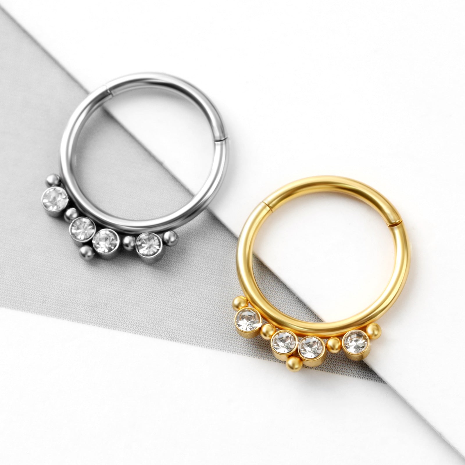 18K Gold Hoop Nose Rings & Septum Clicker Rings - Elegant Hoop Earrings for Women | Perfect for Piercings, Parties & Everyday Wear | HSPJ638