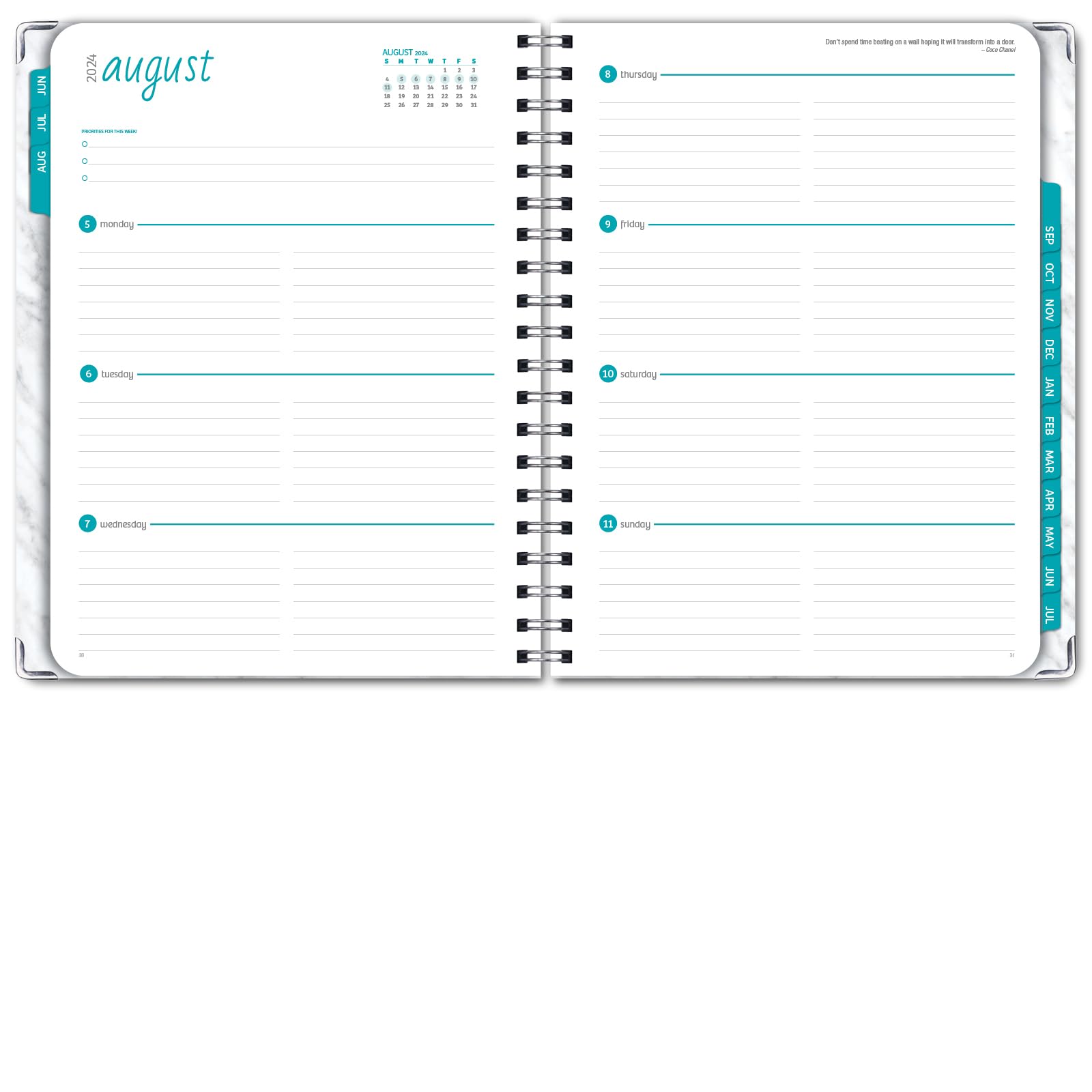 2024-2025 Academic Planner Hardcover - June 2024 to July 2025 Daily Weekly Monthly Organizer, 8.5