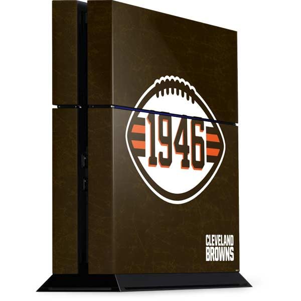 Officially Licensed NFL Cleveland Browns Alternate Distressed Gaming Skin Decal for PS4 Console | Custom Protective Cover for Gamers & Football Fans