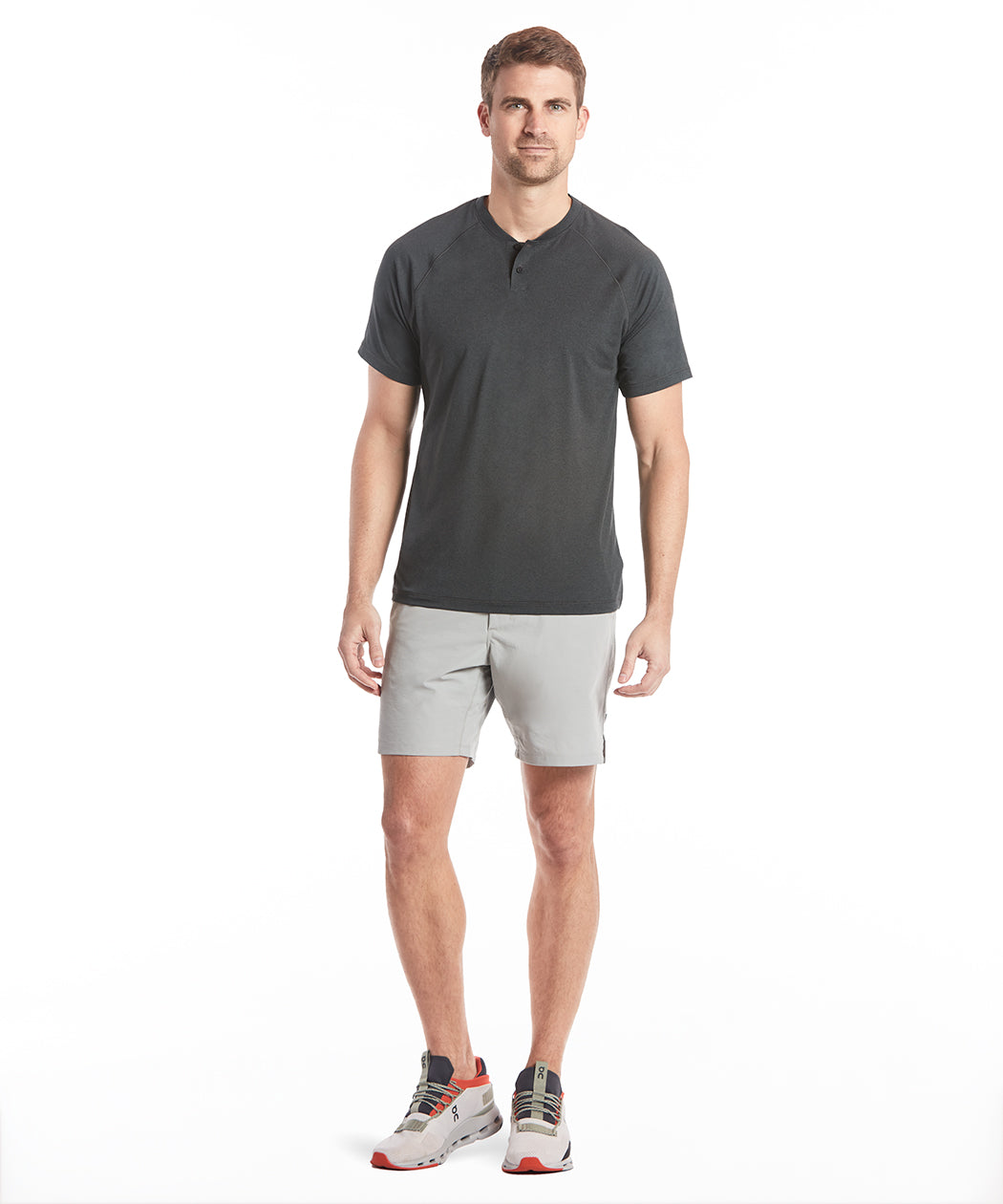 Elevate Mock Neck Polo Shirt for Men - Heather Black Slim Fit Casual & Business Wear - Perfect for Office, Dates & Outdoor Activities