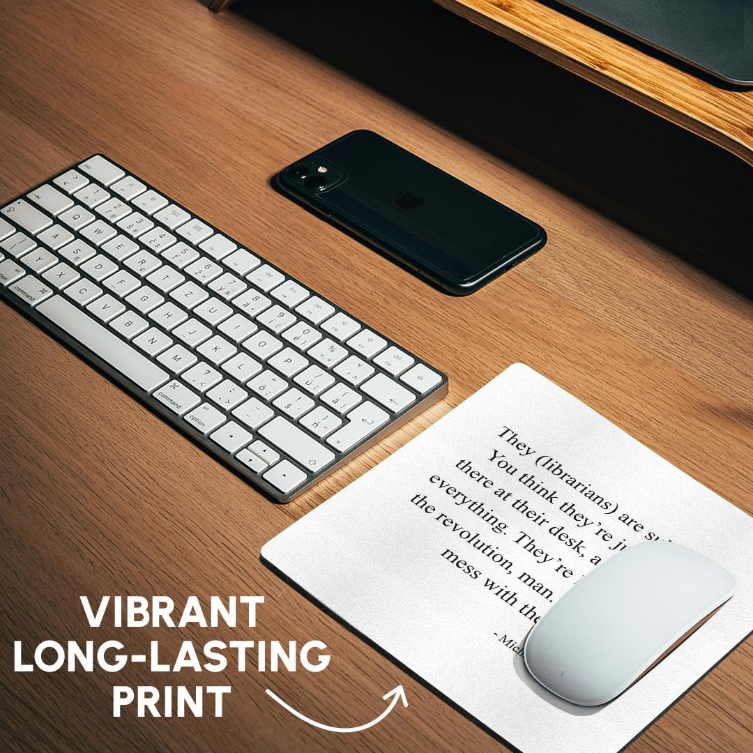 3D Rose Funny Librarian Subversive Design Mouse Pad - Non-Slip Rubber Base Computer Mousepad for Office, Gaming & Home Use