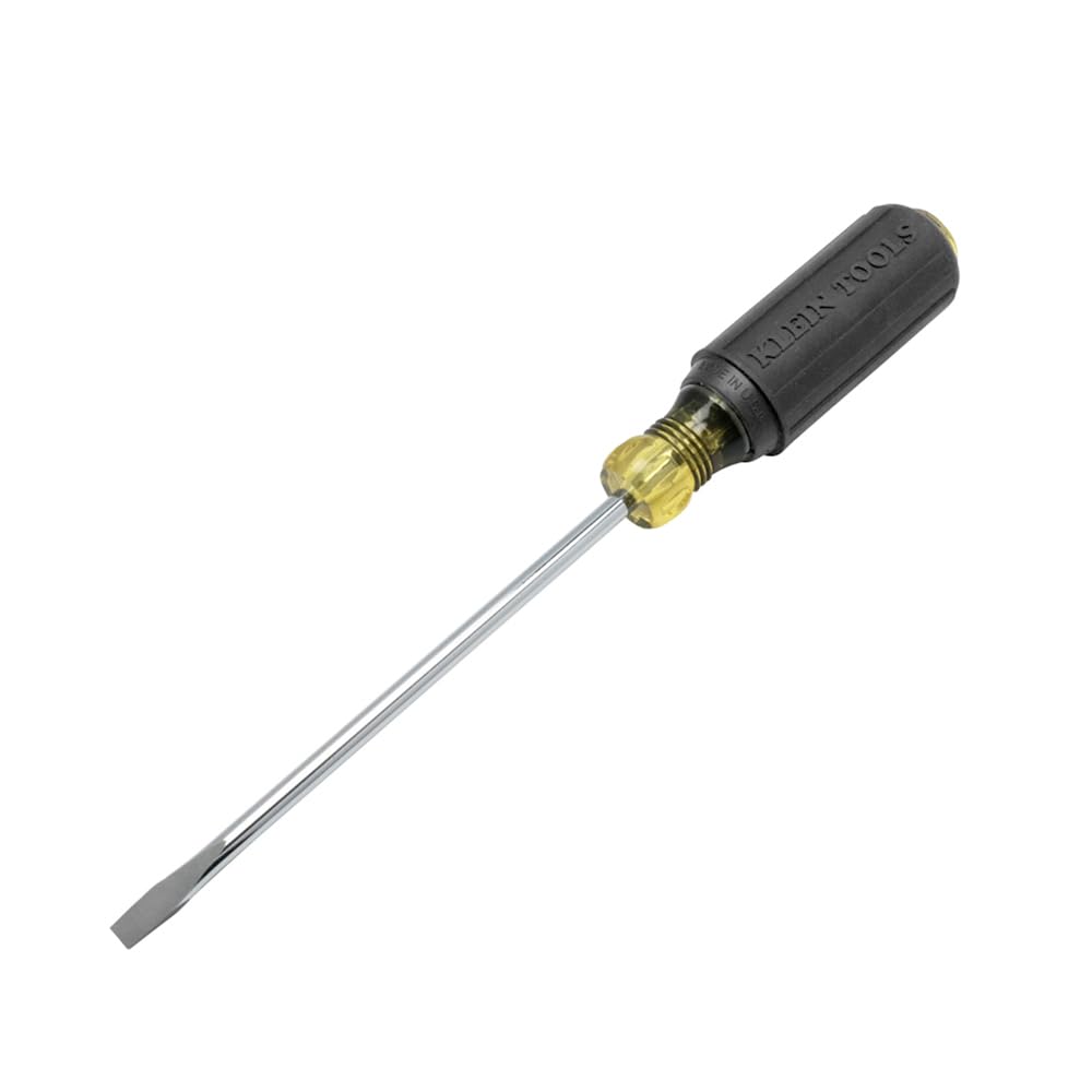 Klein Tools 605-6 1/4-Inch Heavy Duty Cabinet Tip Screwdriver - 6-Inch Professional Screwdriver Made in USA - Perfect for Electrical Work, Cabinet Installation & DIY Home Repairs