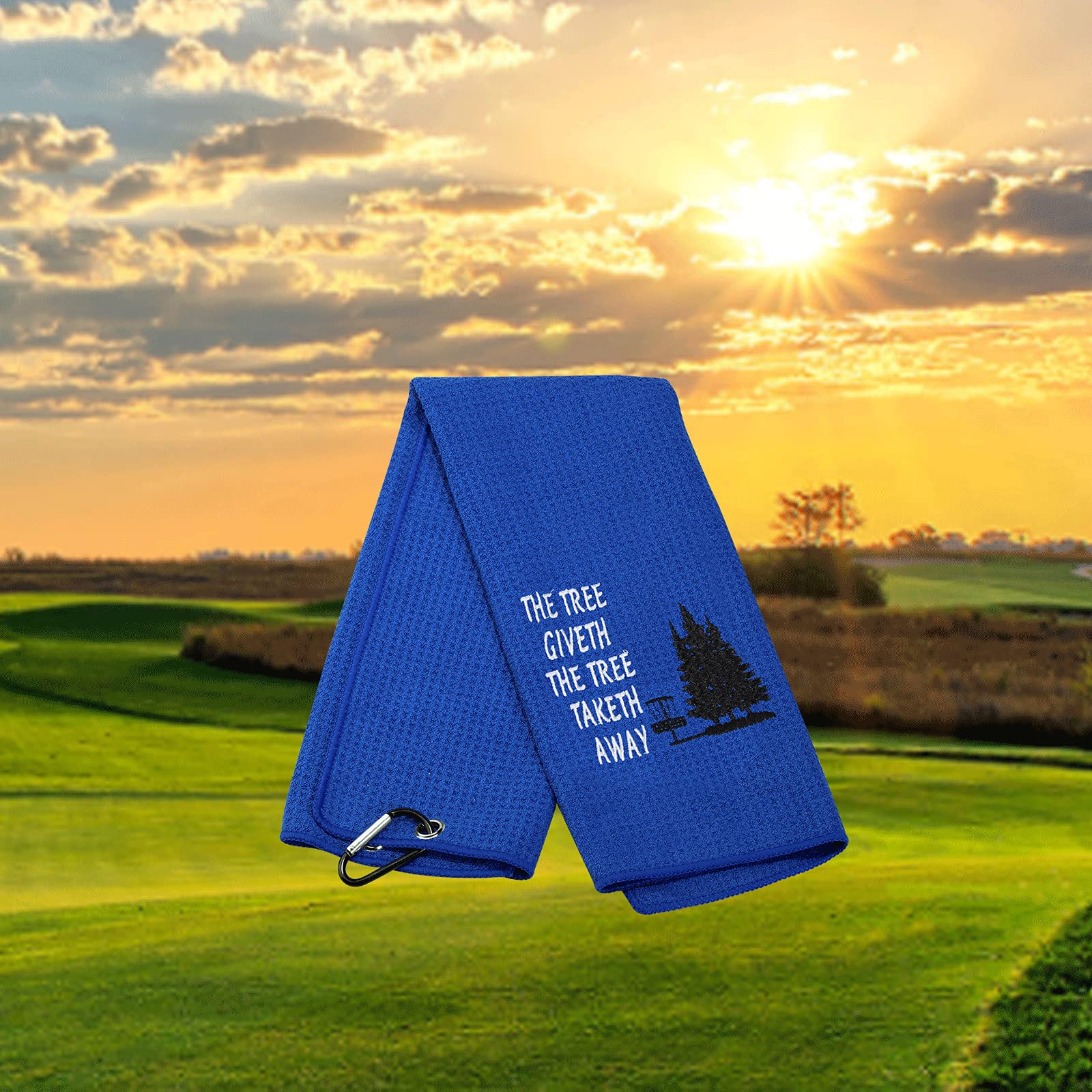 Premium Disc Golf Towel with Clip - The Tree Giveth The Tree Taketh Away - Durable & Absorbent Golf Accessory for Players - Perfect Golf Gift for Outdoor Sports Enthusiasts - Ideal for Wiping Discs & Hands During Tournaments
