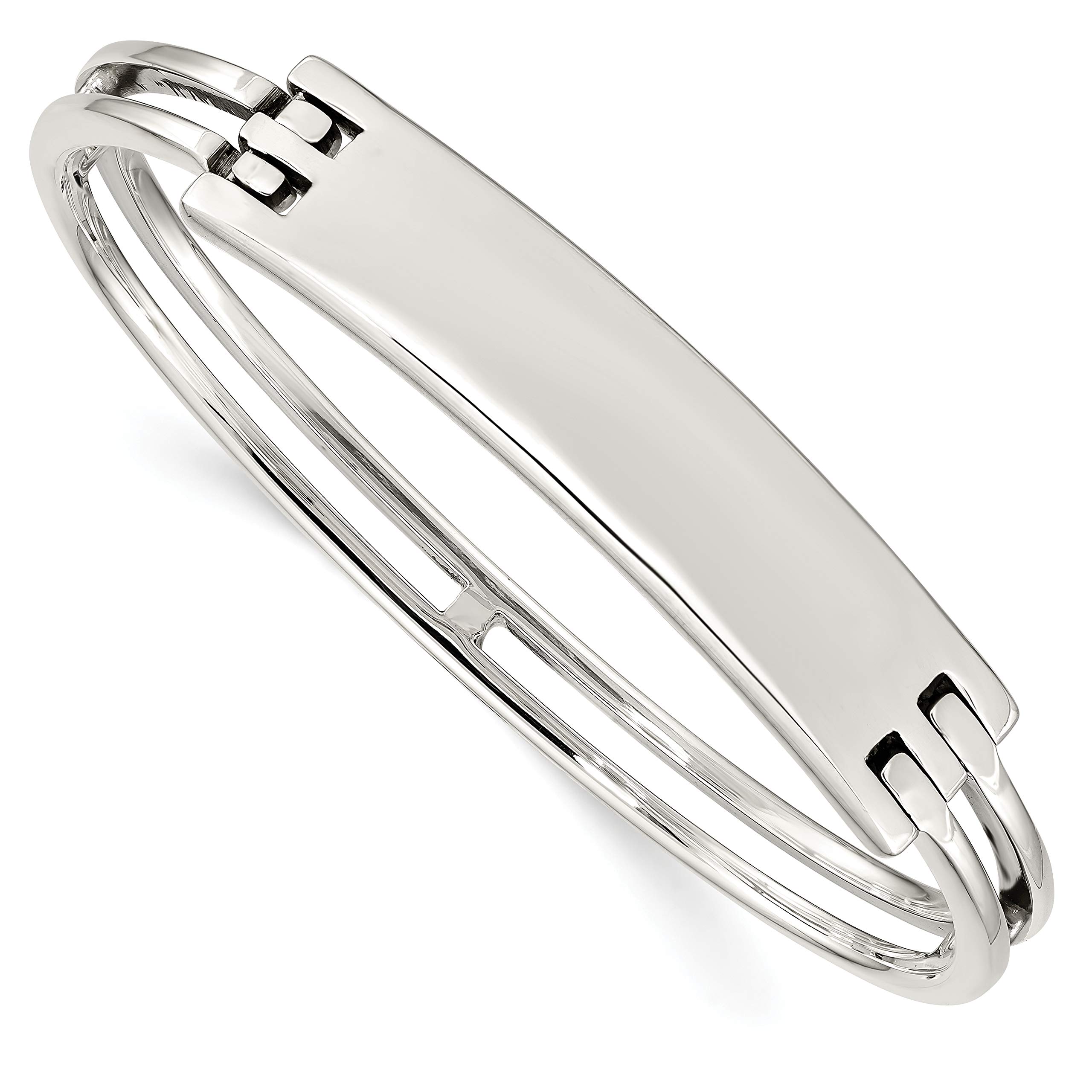 Sterling Silver ID Hinged Bangle Bracelet - Personalized Engraved Name Jewelry for Women, Gift for Mom, Wife, Daughter - Perfect for Birthdays, Anniversaries & Special Occasions