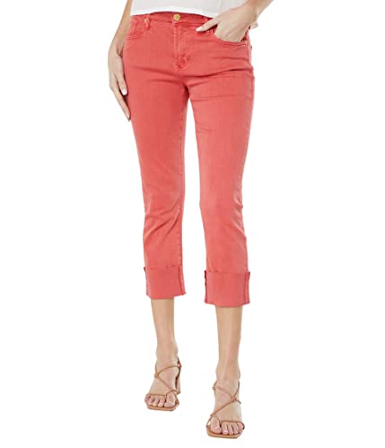 DEAR JOHN Blaire Cuffed Jeans for Women - High Waist Skinny Denim Pants in Lollipop Pink | Perfect for Casual Outfits, Date Nights & Street Style Fashion