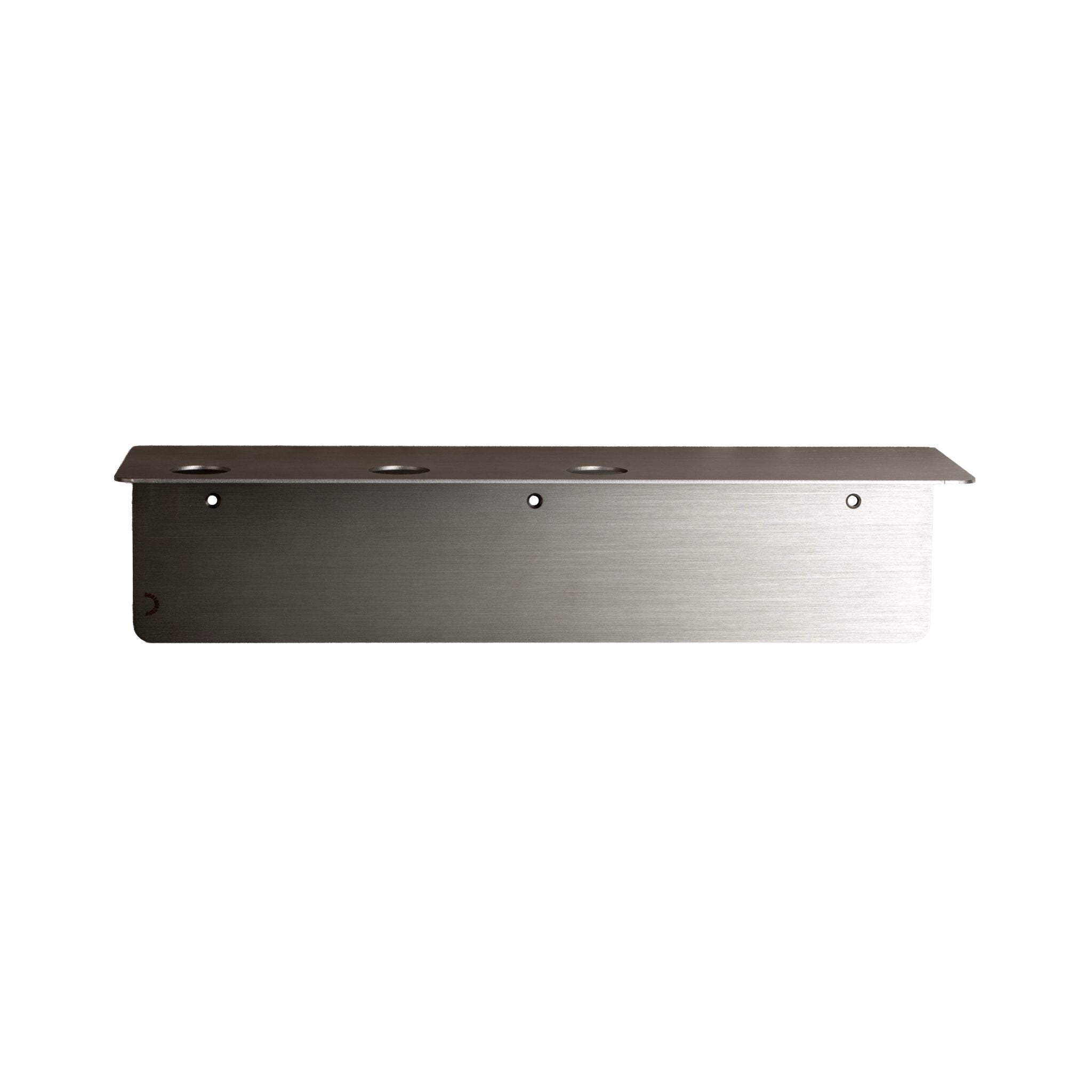 DESIGNSTUFF 40cm Brushed Steel Shelf with Triple Soap Dispenser Holder - Perfect for Bathroom, Kitchen & Laundry Room Organization