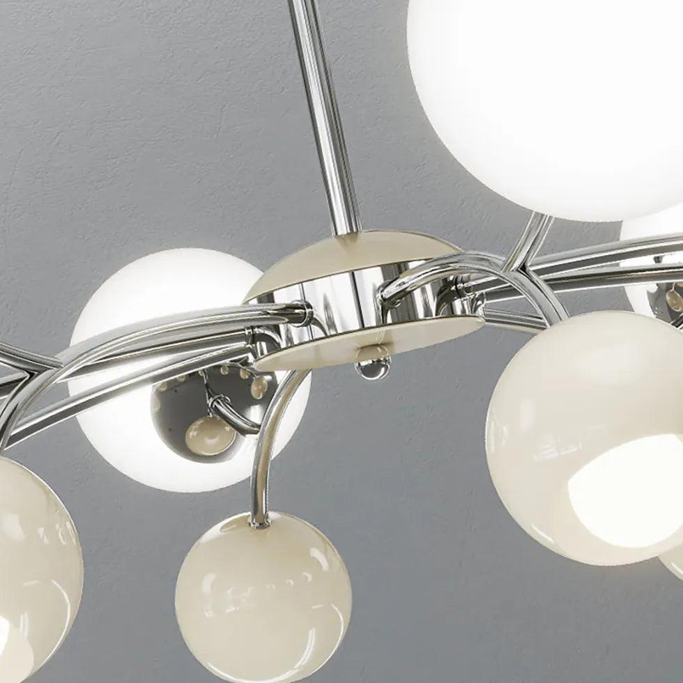 Two Tone Multi Ball Radial Chandelier - Modern Crystal Ceiling Light Fixture for Dining Room, Living Room & Bedroom Decor