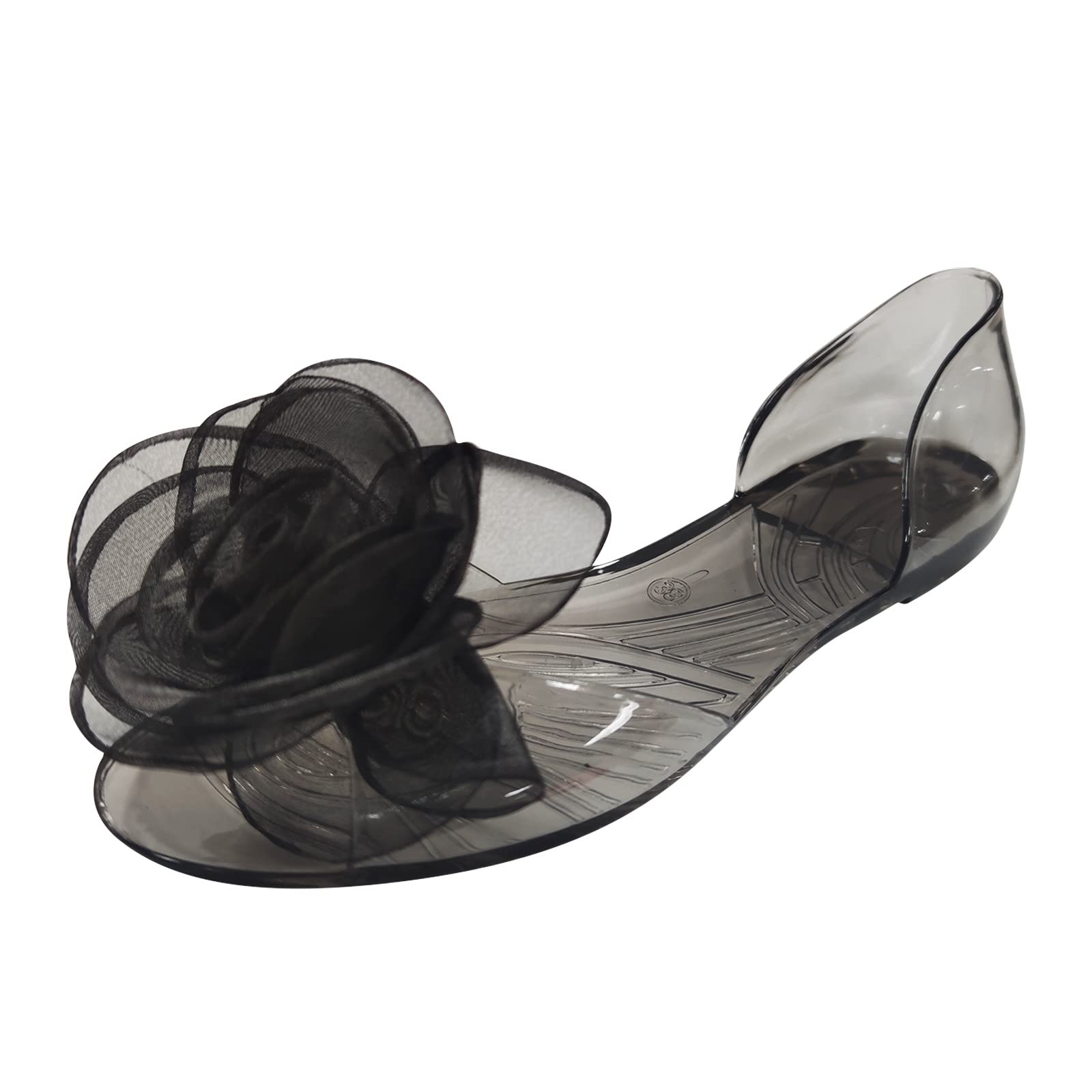Women's Clear Transparent Fish Mouth Flat Sandals - Fashionable Boho Summer Outdoor Sandals for Beach, Pool, and Casual Wear