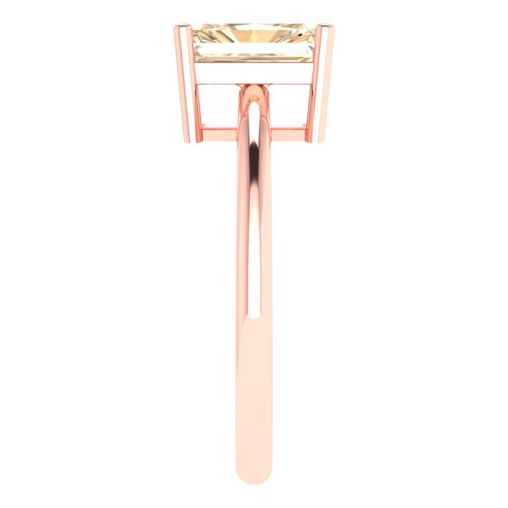 1.75ct Natural Brown Morganite Engagement Ring - Radiant Cut Solitaire in 18K Rose Gold for Wedding, Bridal, Promise & Anniversary | Elegant Jewelry Gift for Her