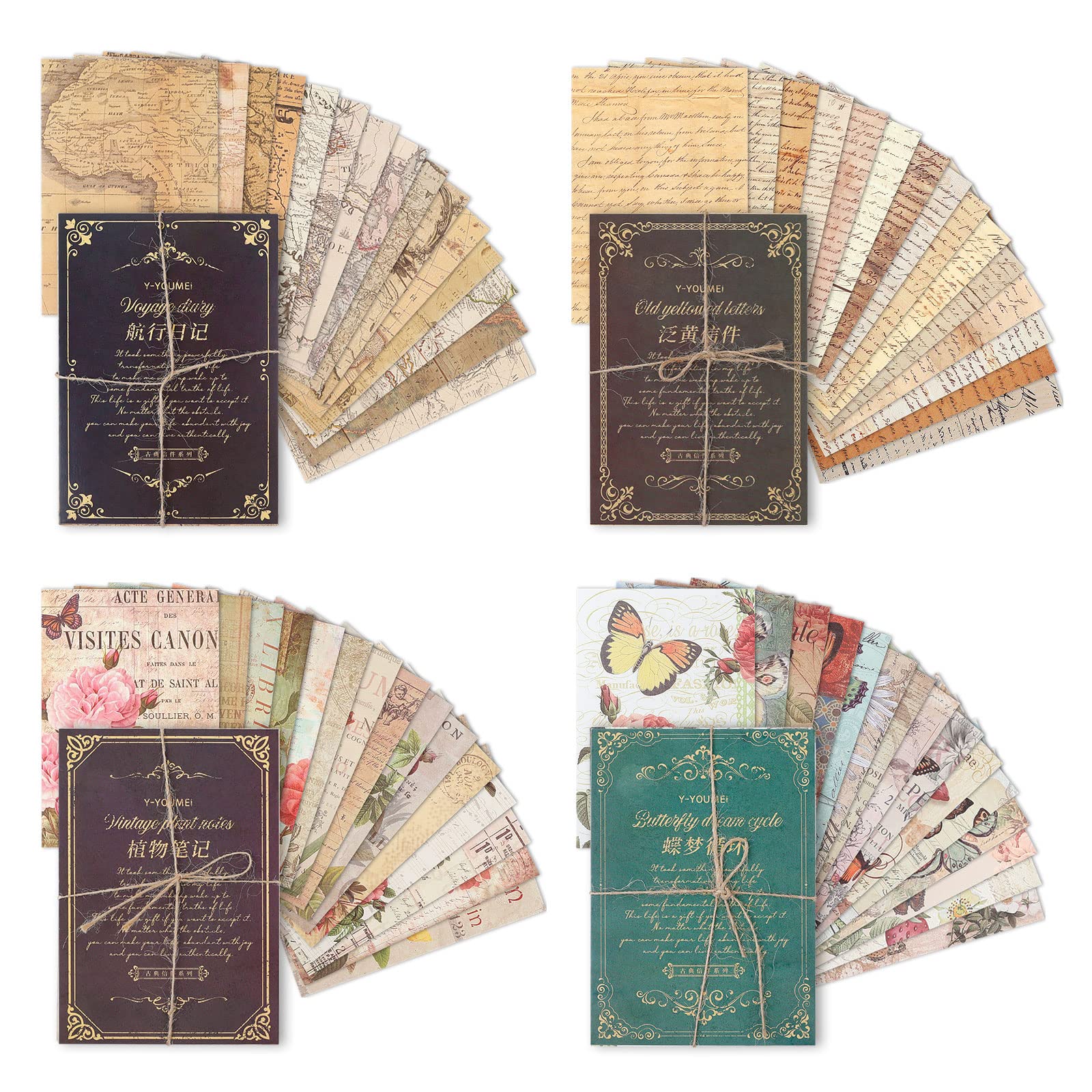 Vintage Scrapbook Paper Set - 60 Designs (120 Sheets) 4.7