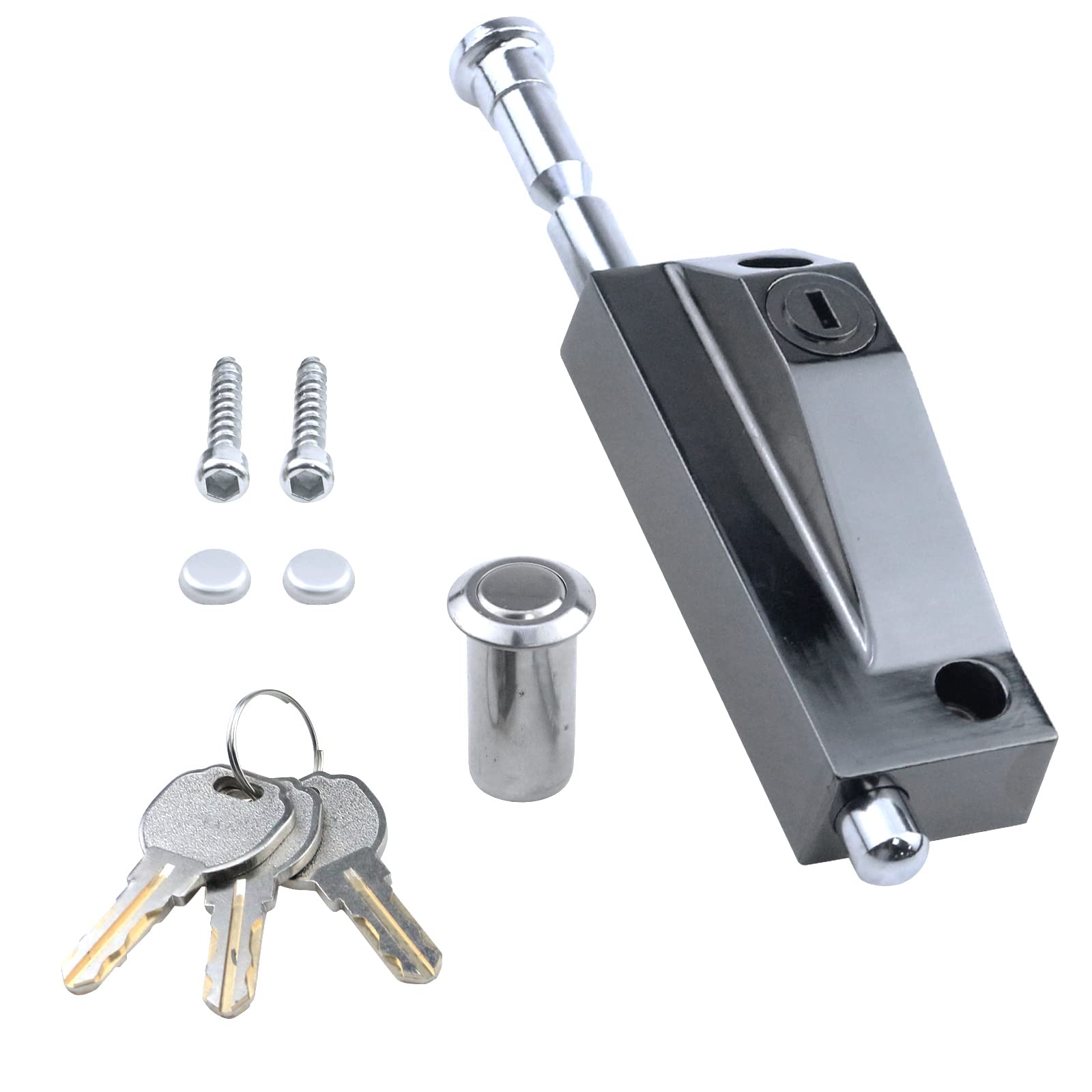 MY MIRONEY Black Sliding Door Lock for Windows & Glass Patio Doors - Auxiliary Security Lock with Yale Keyway - Perfect for Home, Office & Apartment Safety