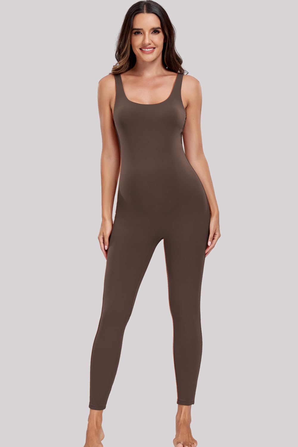 Lataly Women's Maternity Bodysuit - Pregnancy Shapewear Jumpsuit & Romper with Tank Top & Leggings - Comfortable Outfit for Pregnancy, Nursing & Postpartum Wear