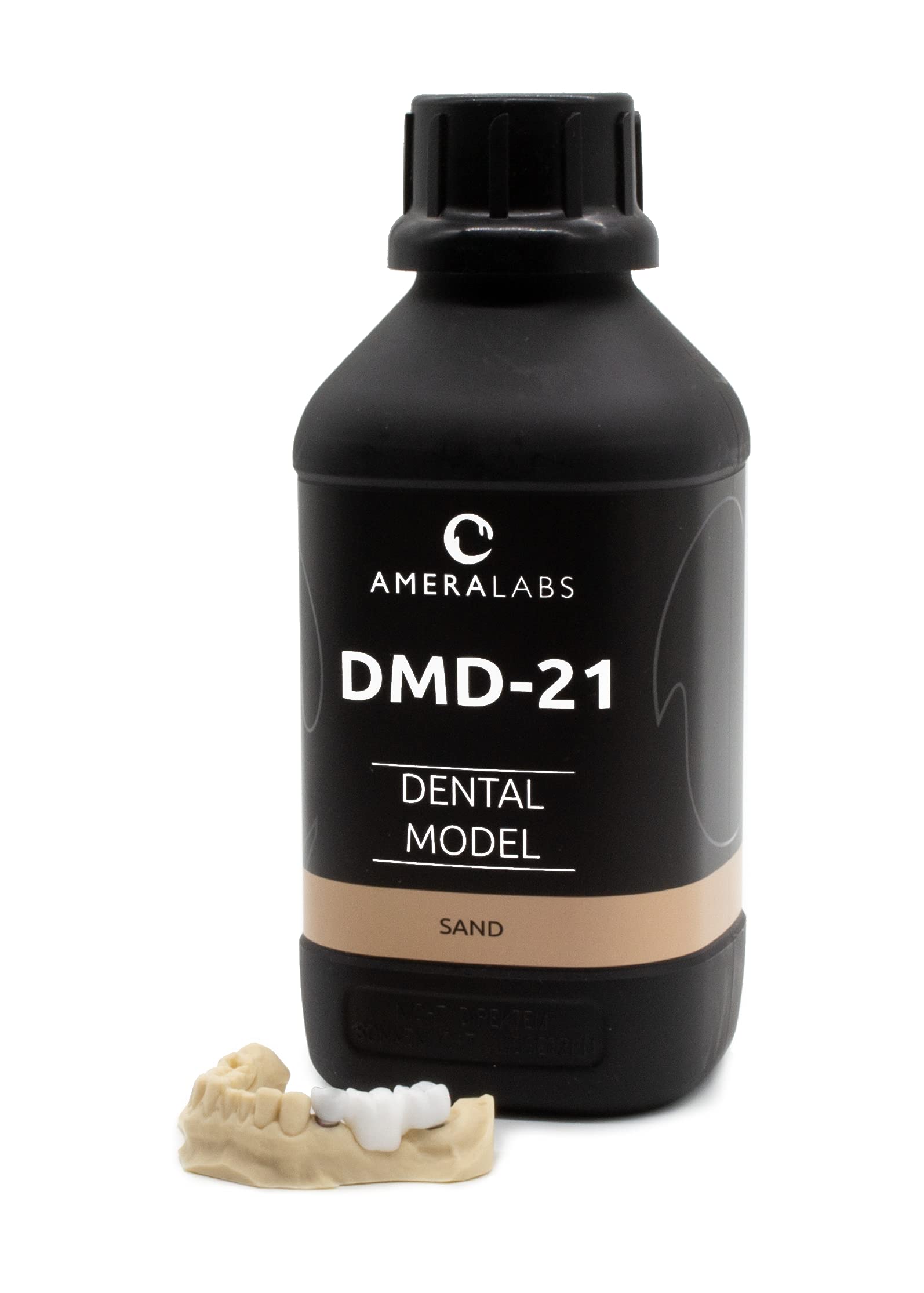 High Accuracy Dental 3D Printer Resin for LCD MSLA UV Printers - DMD-21 Fast Curing Model Resin (1kg, Sand Beige) - Perfect for Dental Crowns, Bridges & Orthodontic Models