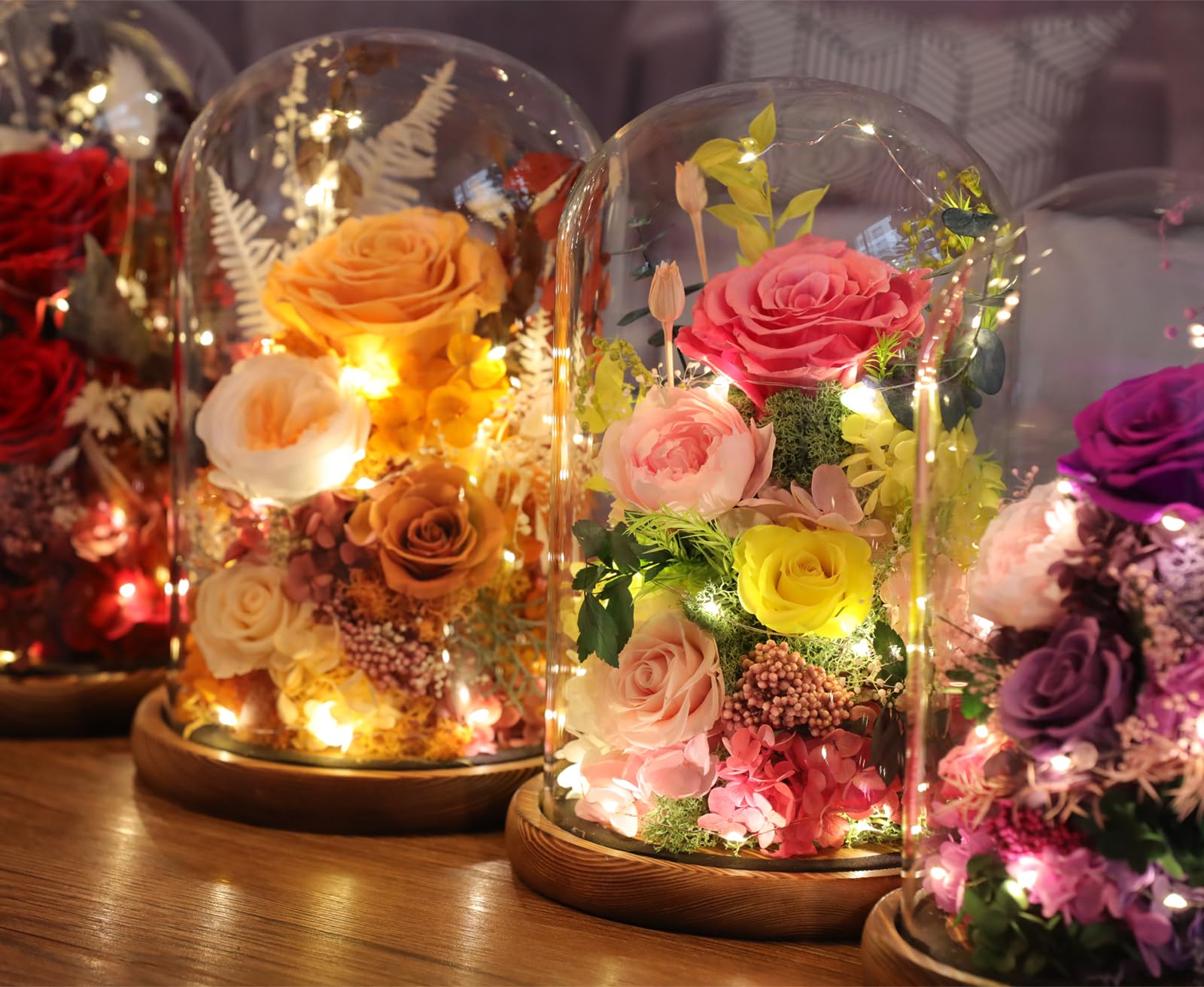Preserved Pink Rose in Glass Dome - Forever Flowers for Birthday Gifts, Home Decor | Perfect for Women, Mom, Grandma & Friends | Ideal for Anniversaries, Valentine's Day & Home Decoration