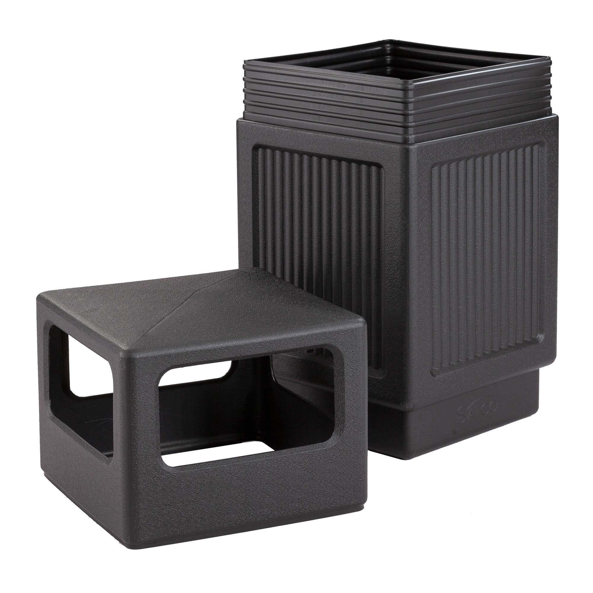 Safco Canmeleon 38-Gallon Heavy-Duty Trash Can - Commercial Grade Black Garbage Bin for Indoor & Outdoor Use - Weatherproof & Durable Waste Container for Restaurants, Offices & Home Use