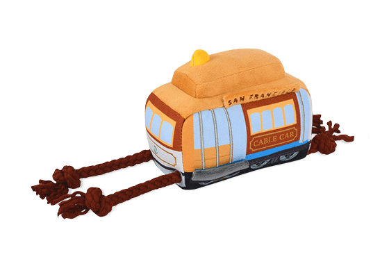 P.L.A.Y. Canine Commute Plush Dog Toy - San Francisco Cable Car Design | Soft & Durable Chew Toy for Small & Medium Dogs | Perfect for Playtime, Training & Travel