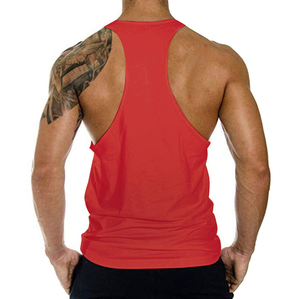 3 Pack Men's Skull Print Stringer Tank Tops - Bodybuilding Gym Shirts, Workout Fitness Vests for Weightlifting & Muscle Training - Perfect for Gym, Bodybuilding & Athletic Wear