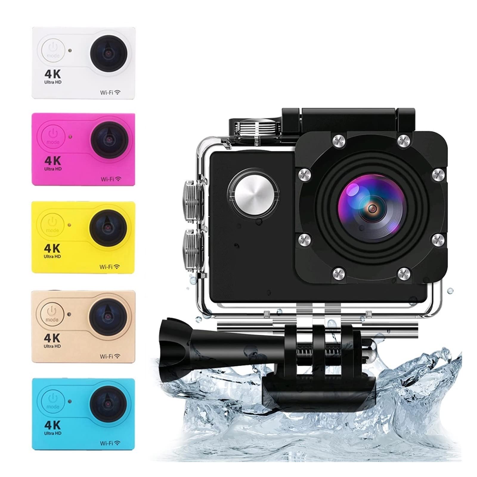 4K Action Camera with Stabilization - Waterproof Sports Camera for Outdoor & Underwater Adventures
