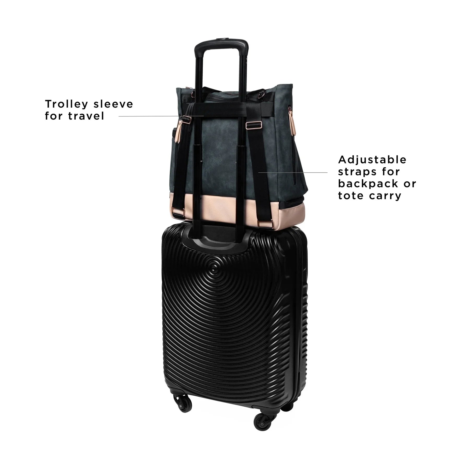 Pivot 2 in 1 Diaper Bag Tote & Backpack - Convertible Baby Bag for Moms, Waterproof & Spacious, Indigo Blush | Perfect for Travel, Shopping & Daily Use with Baby Essentials
