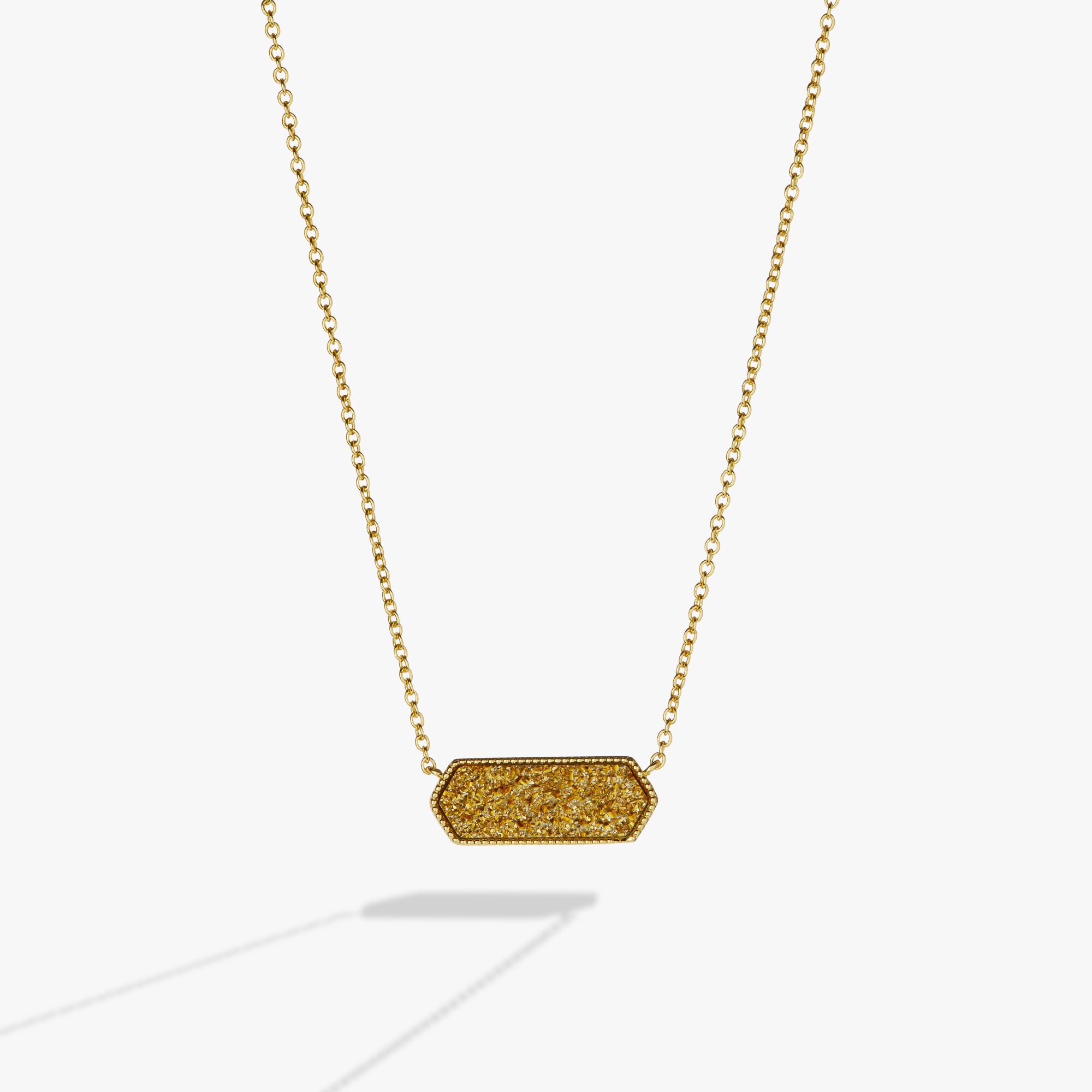 Glitter Druzy Pendant Necklace in Gold - Elegant Crystal Jewelry for Women, Perfect for Parties, Weddings & Special Occasions