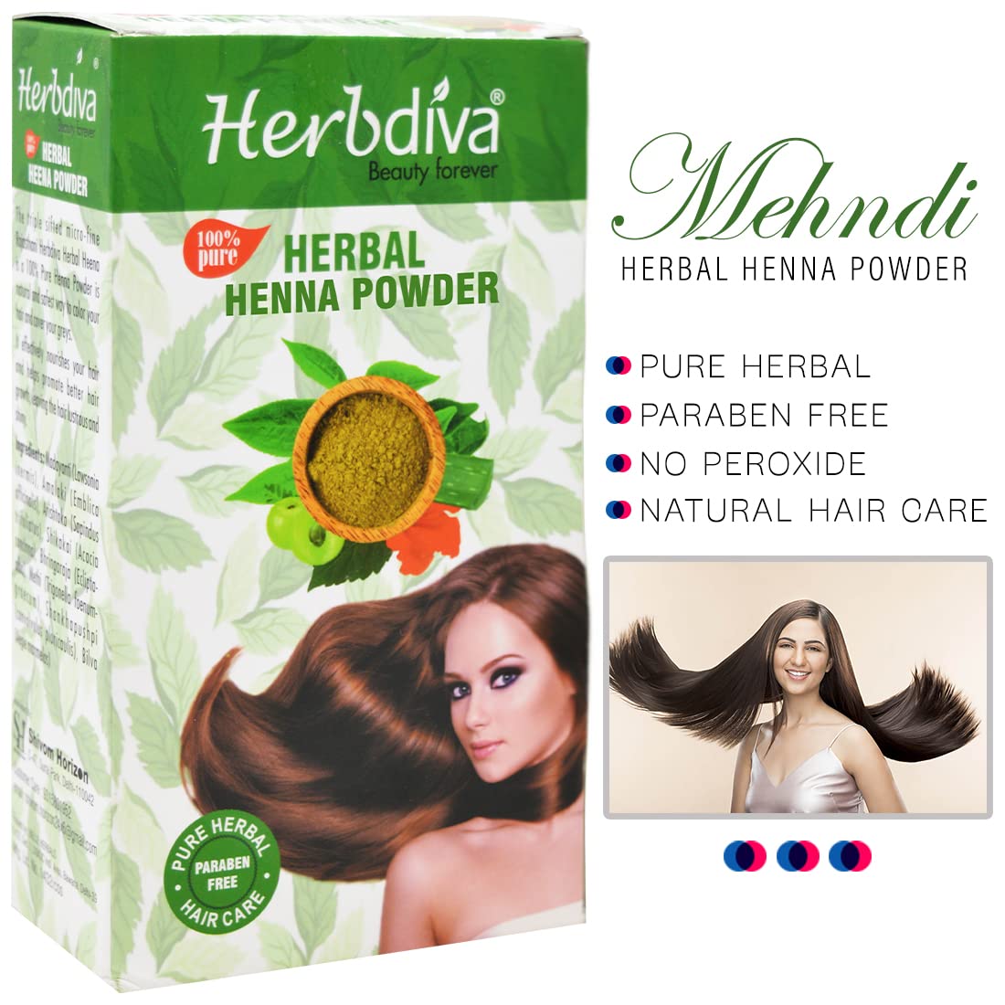 Herbdiva Natural Herbal Henna Powder for Hair - 200g (Pack of 2) | Safe, Chemical-Free Hair Dye & Conditioning Treatment for Women & Men | Perfect for Home Hair Coloring, Bridal Mehendi & DIY Beauty
