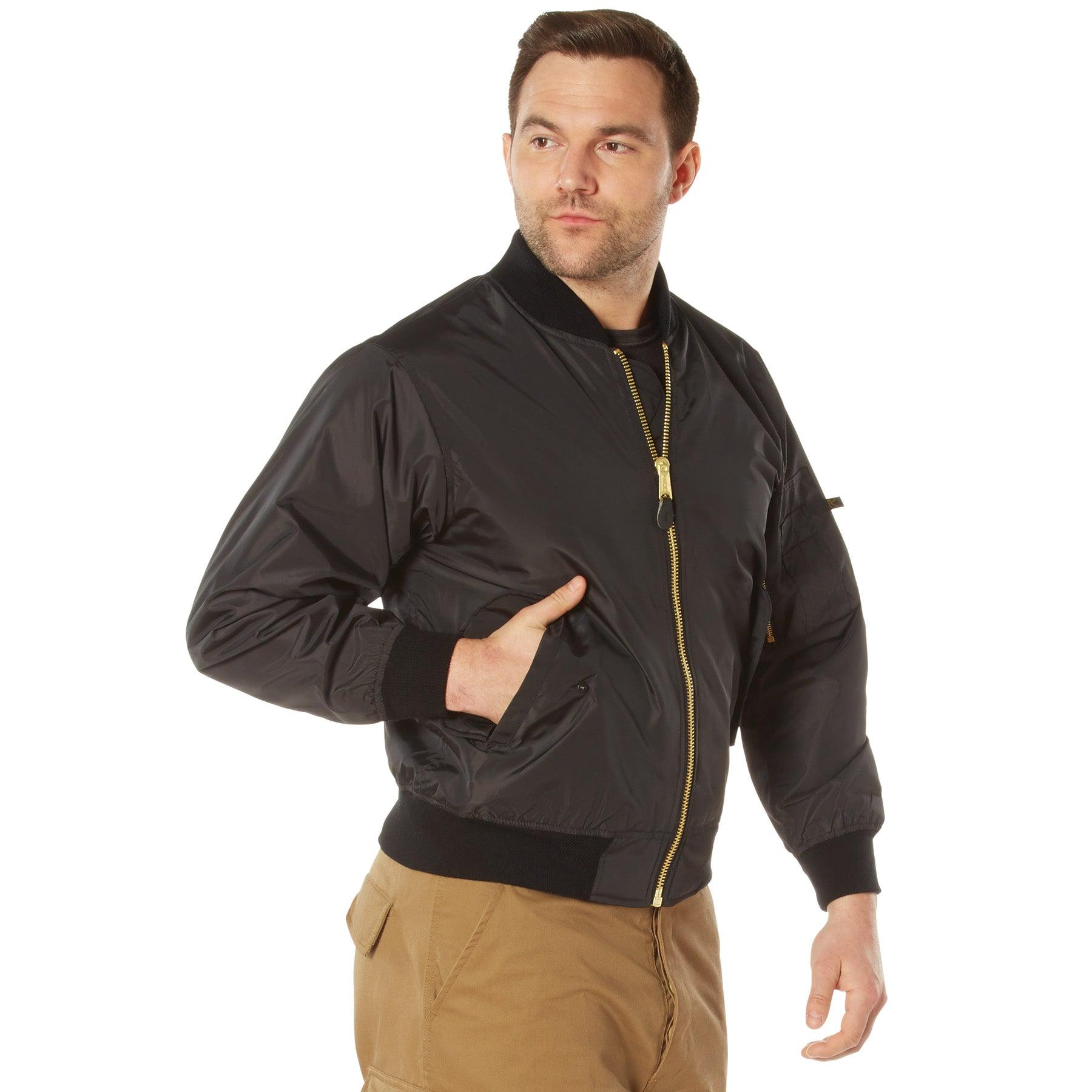 Rothco Men's Lightweight MA-1 Nylon Flight Jacket - Stylish Aviator Bomber for Casual Wear & Outdoor Adventures