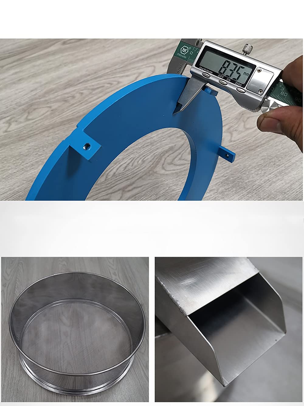 Electric Vibrating Sieve Machine - 304 Stainless Steel Powder Screening Equipment with 1350N/MIN Vibration & 180 Mesh Filter - Ideal for Lab, Food, Pharmaceutical & Chemical Industries
