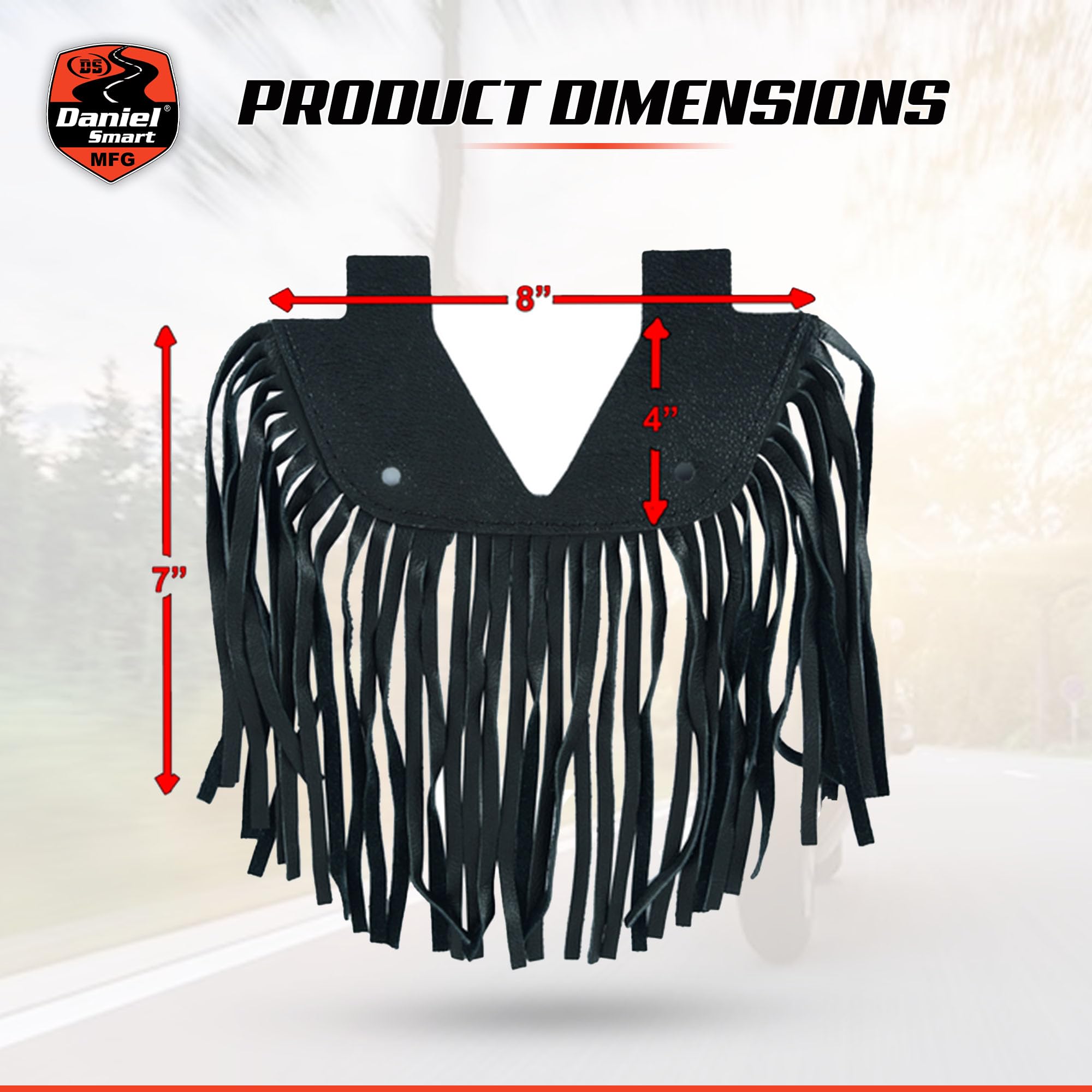 Durable Black Leather Motorcycle Foot Pedals with Fringe - Universal Fit for Cruisers & Choppers