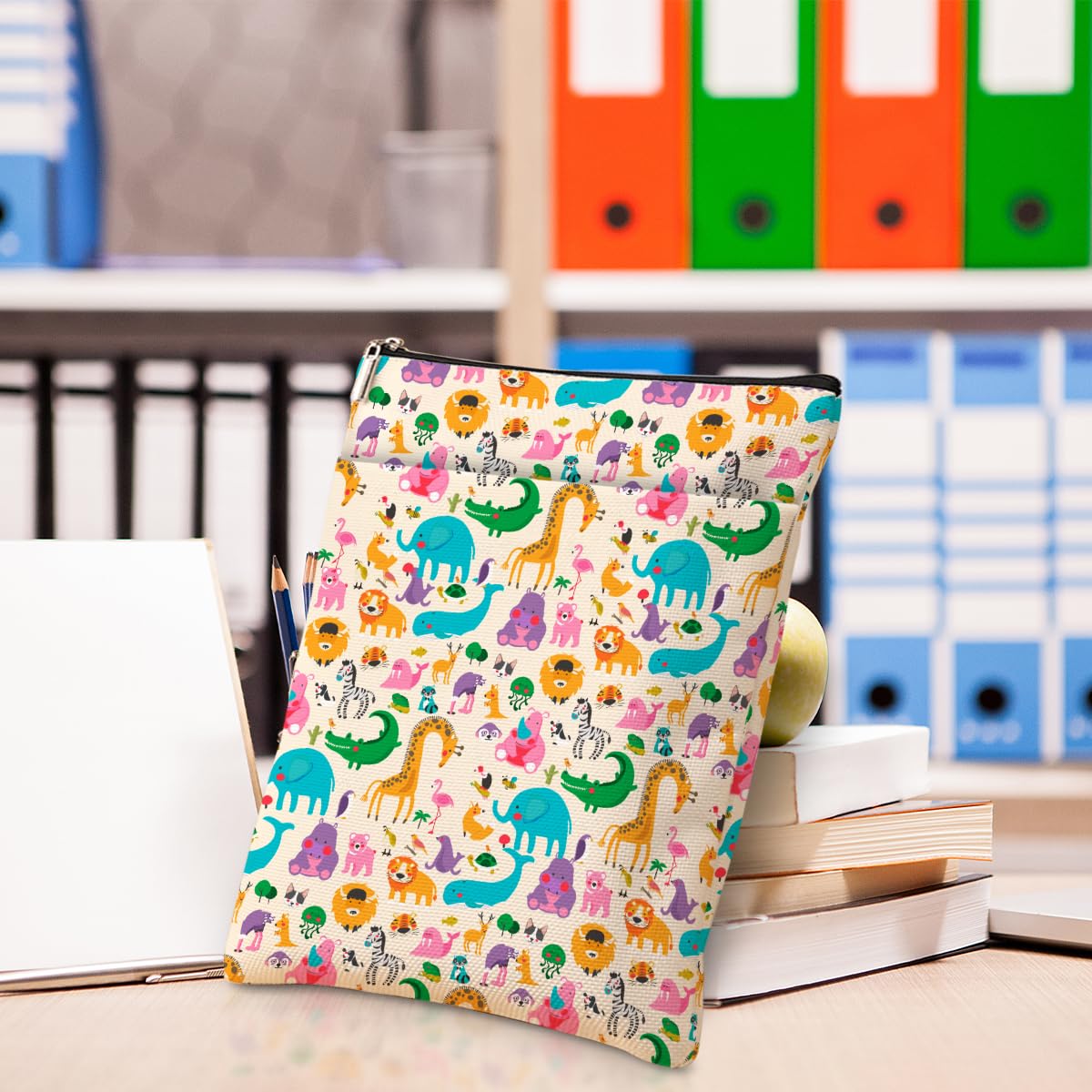 Cute Animal Book Sleeve Cover - Perfect Gift for Women, Book Lovers & Animal Lovers - Ideal for Christmas, Birthday, Graduation - Great for Book Club, Sister, BFF & Bestie Gifts - Protects Books for Teen Girls - Use for Reading, Travel & School