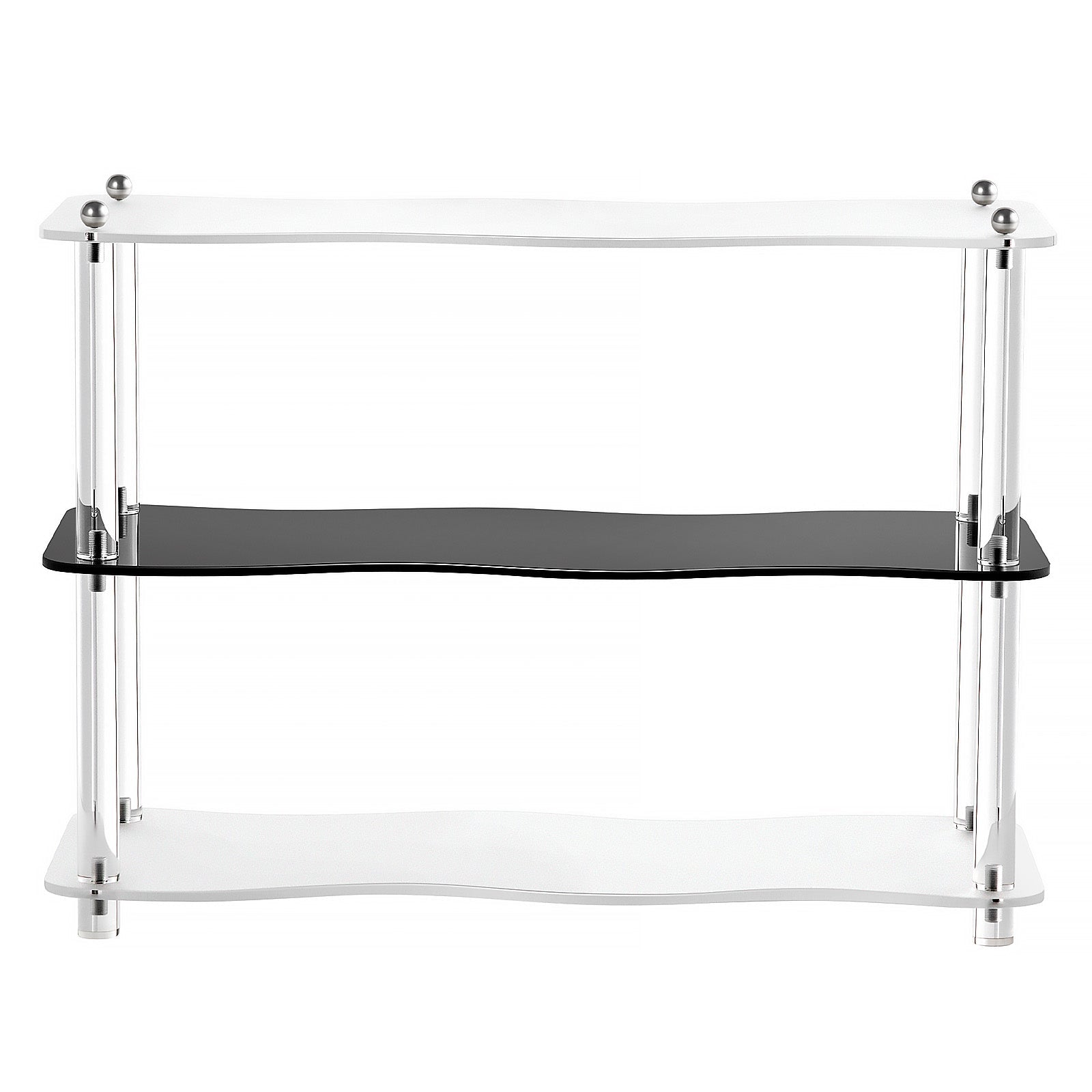 VENTRAY HOME Acrylic 3-Tier Storage Rack - Black | Space-Saving Organizer for Kitchen, Bathroom & Office | Durable Plastic Shelving Unit for Home Organization