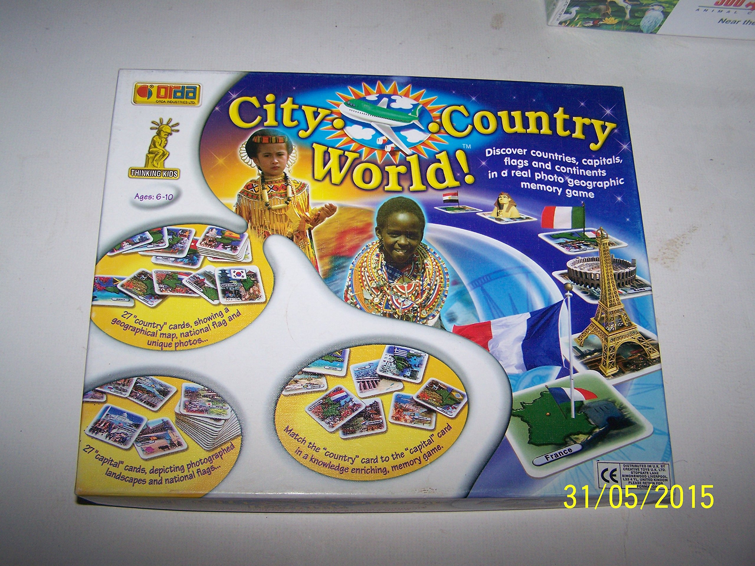City Country World - Educational Geography Memory Card Game for Kids & Adults | Fun Travel Learning Activity for Family Game Night & Classroom