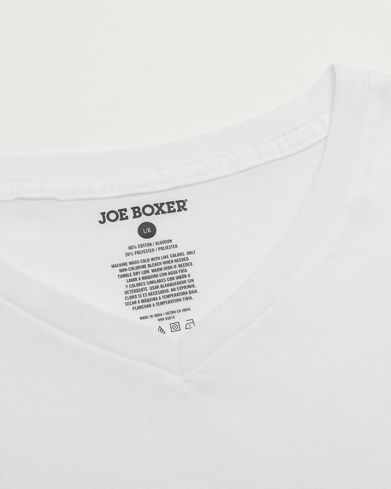 JOE BOXER Men's V-Neck Undershirts 4-Pack - Soft Cotton Plain T-Shirts for Casual Wear & Layering - Perfect for Everyday Comfort & Workout