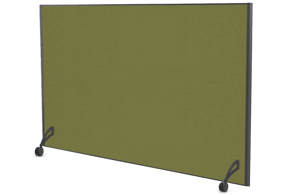 Freestanding Office Partition Screen with Fabric Panel and Black Frame - 1200H x 1600W - Privacy Divider for Workspaces, Conference Rooms, and Home Offices