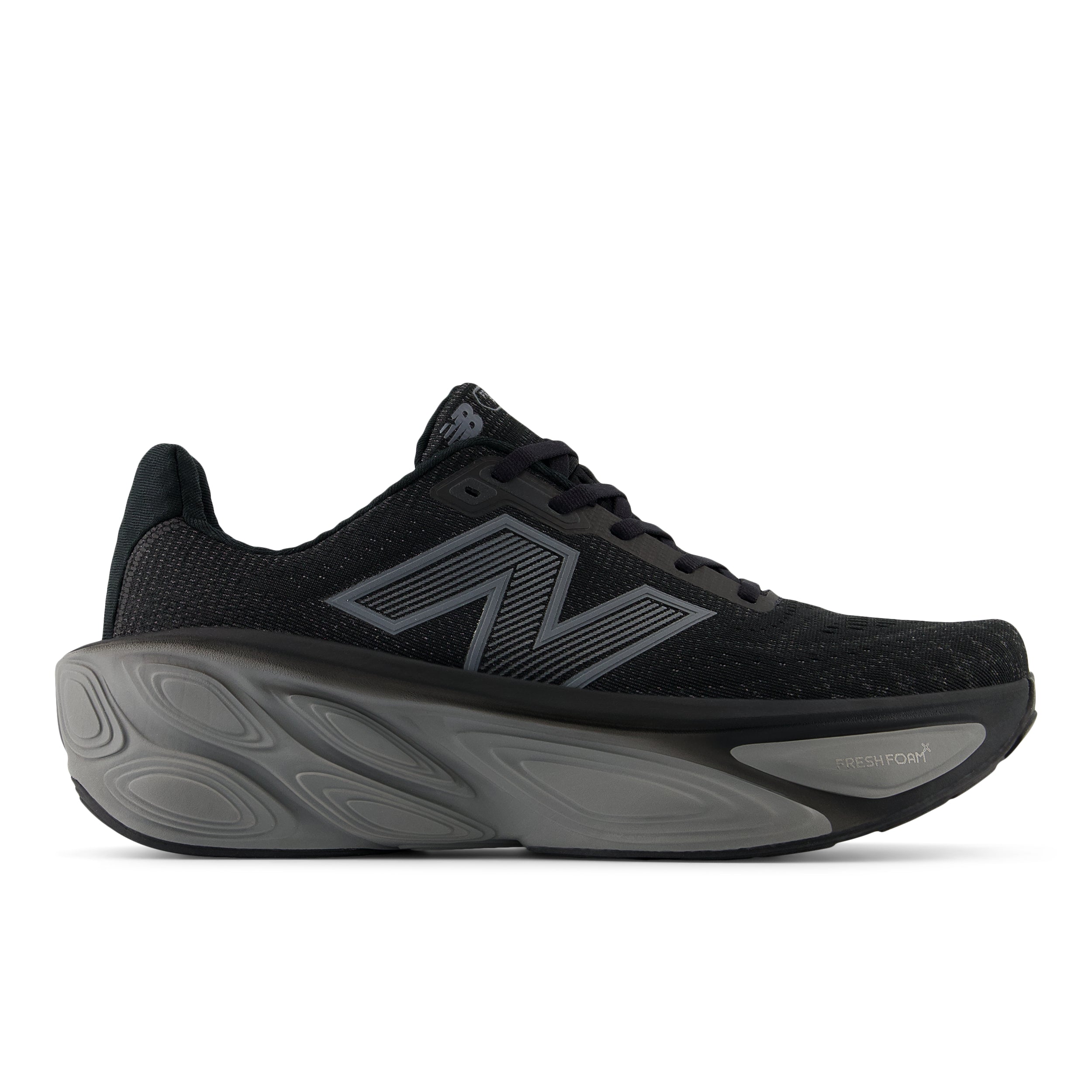 New Balance Men's Fresh Foam X More v5 Running Shoes - Black/Linen/Silver Metallic | Cushioned Comfort for Long Distance Running & Daily Training