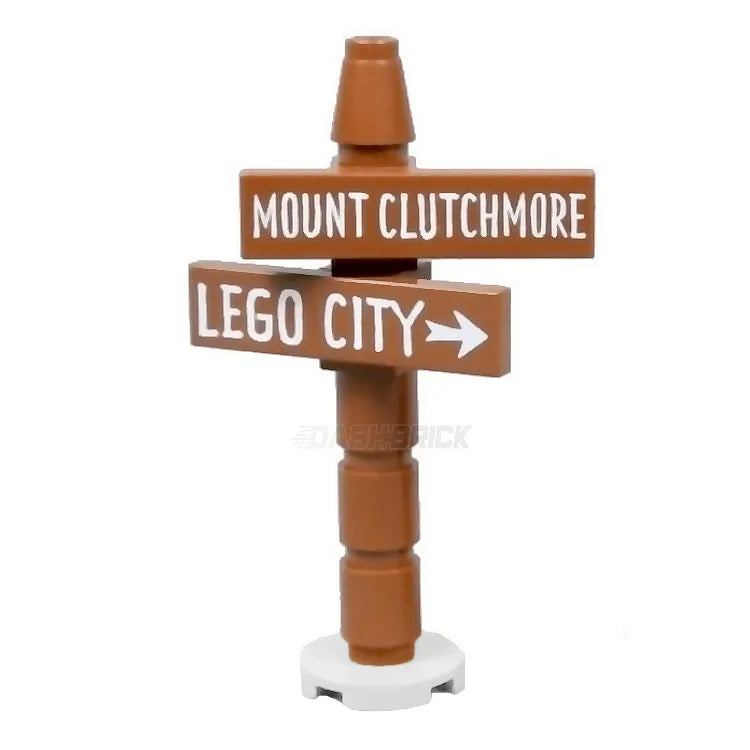 LEGO Mountain Town Sign - MiniMOC Building Kit for LEGO City & Mount Clutchmore Sets | Perfect for Road Scenes, City Displays & Collector's Models