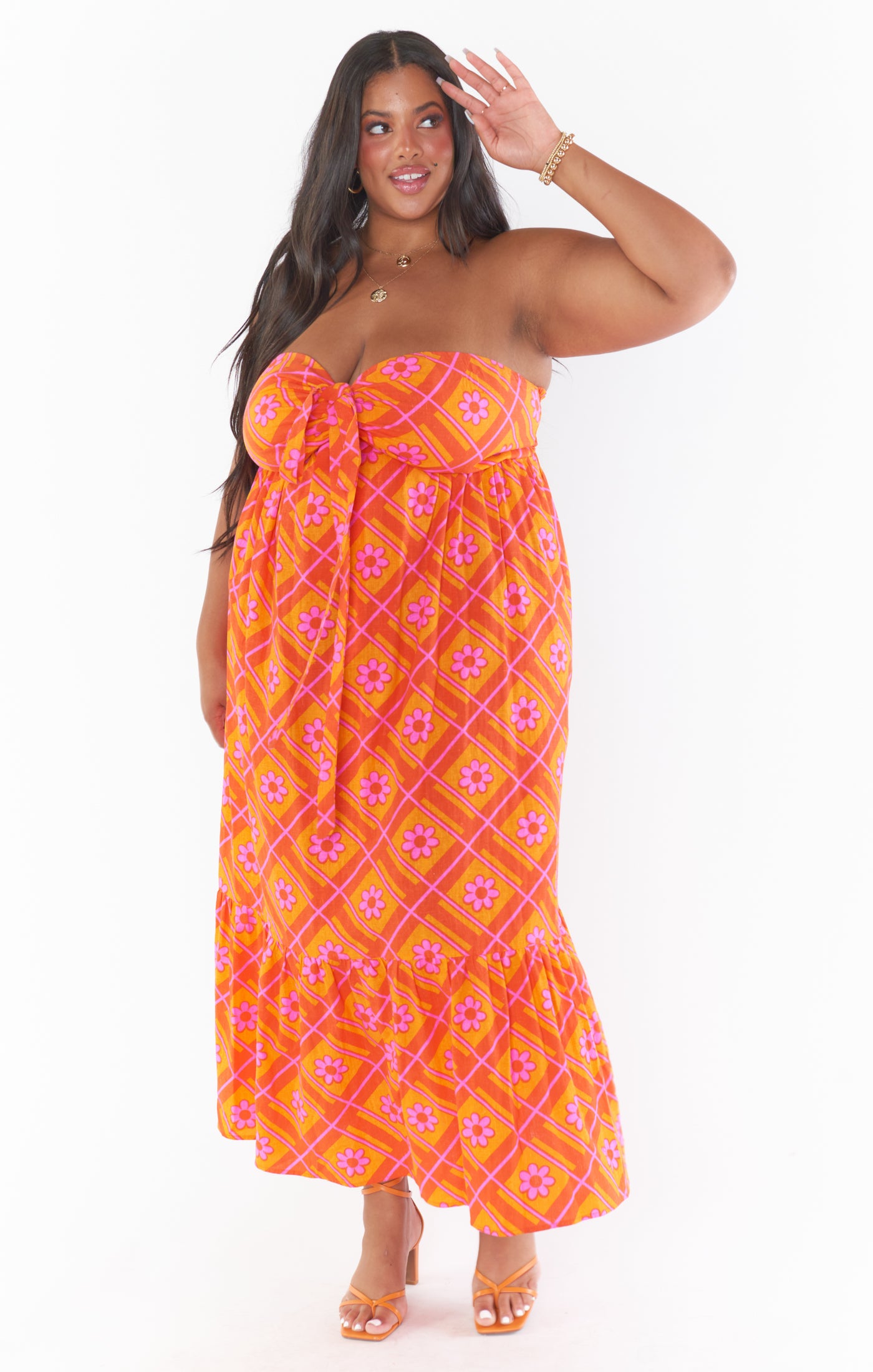 Stylish Midge Midi Dress with Malibu Daisy Print - Perfect for Beach Vacations & Summer Parties
