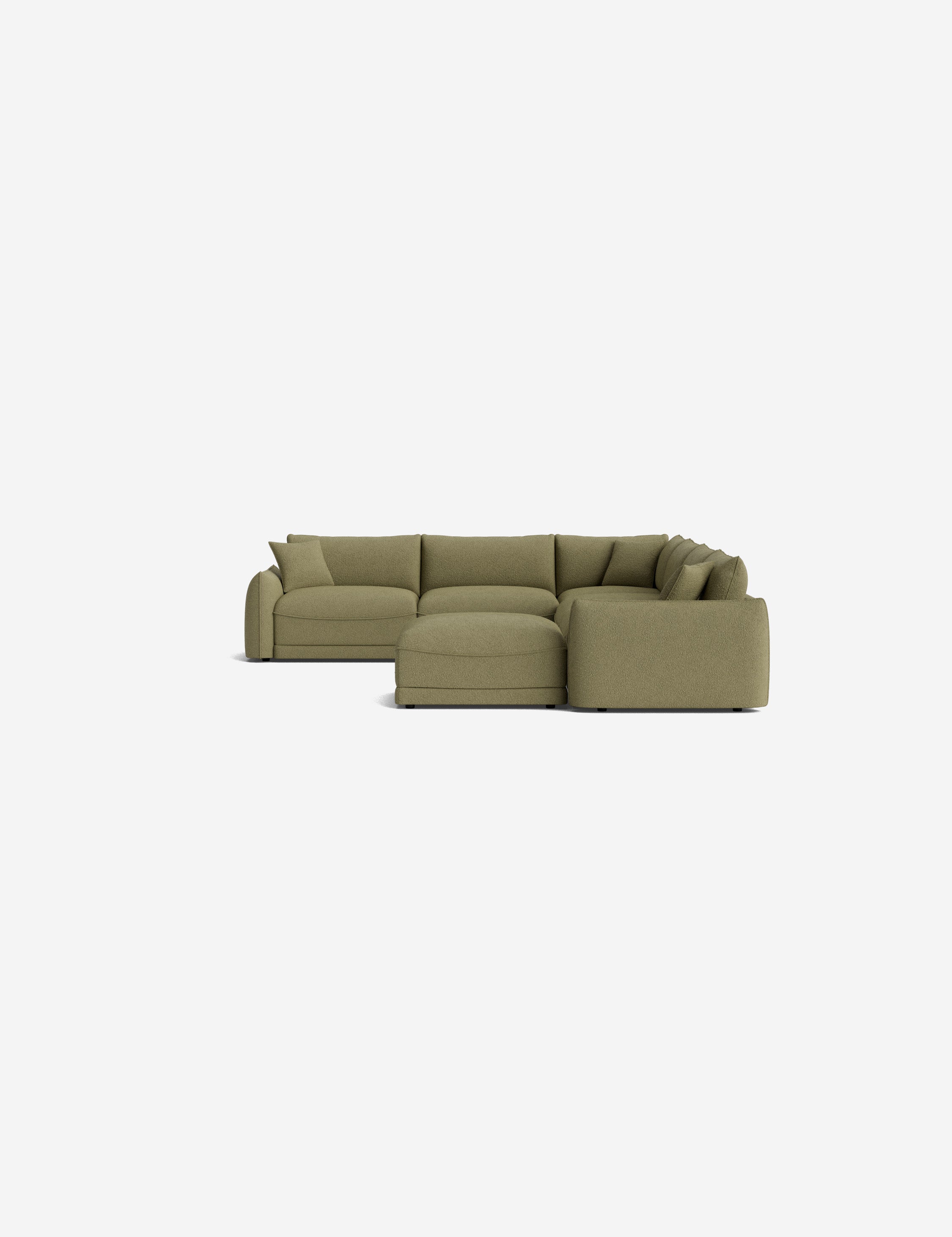 Balmer Modular Corner Sectional Sofa with Ottoman - Modern L-Shaped Living Room Furniture for Small Spaces | Perfect for Apartments, Condos & Family Gatherings