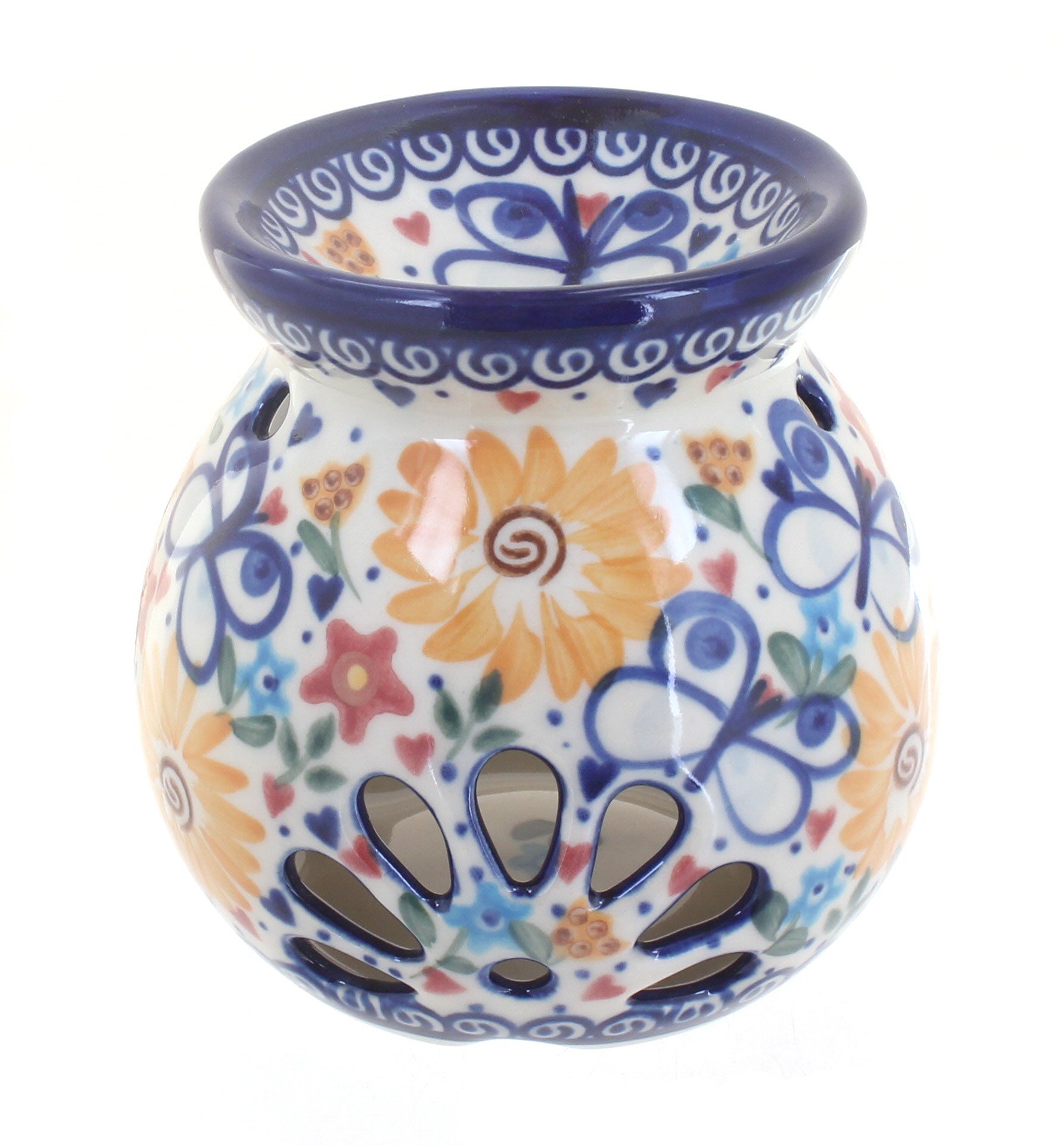 Blue Rose Polish Pottery Butterfly Aromatherapy Wax Warmer - Perfect for Home Decor, Gifts & Relaxation