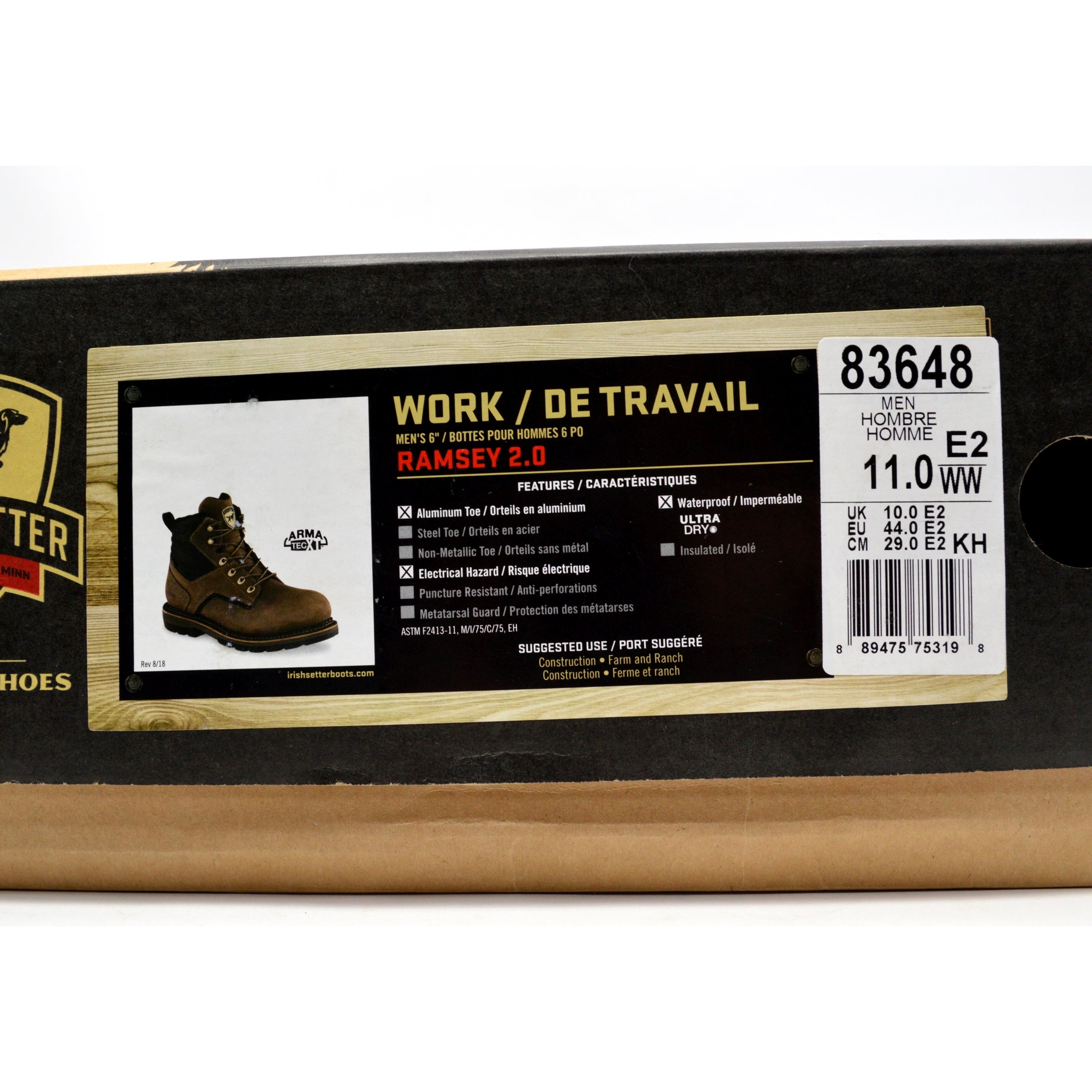 New in Box! Red Wing Irish Setter Ramsey 2.0 Work Boots #83648 - Men's Size 11 EE - Durable Safety Shoes for Construction, Farming & Outdoor Work