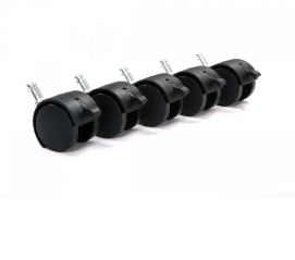Pro Castor Black Locking Wheels - Set of 5 Heavy Duty Swivel Caster Wheels for Furniture, Carts & Industrial Equipment | Secure Mobility for Workshops, Warehouses & Home Use
