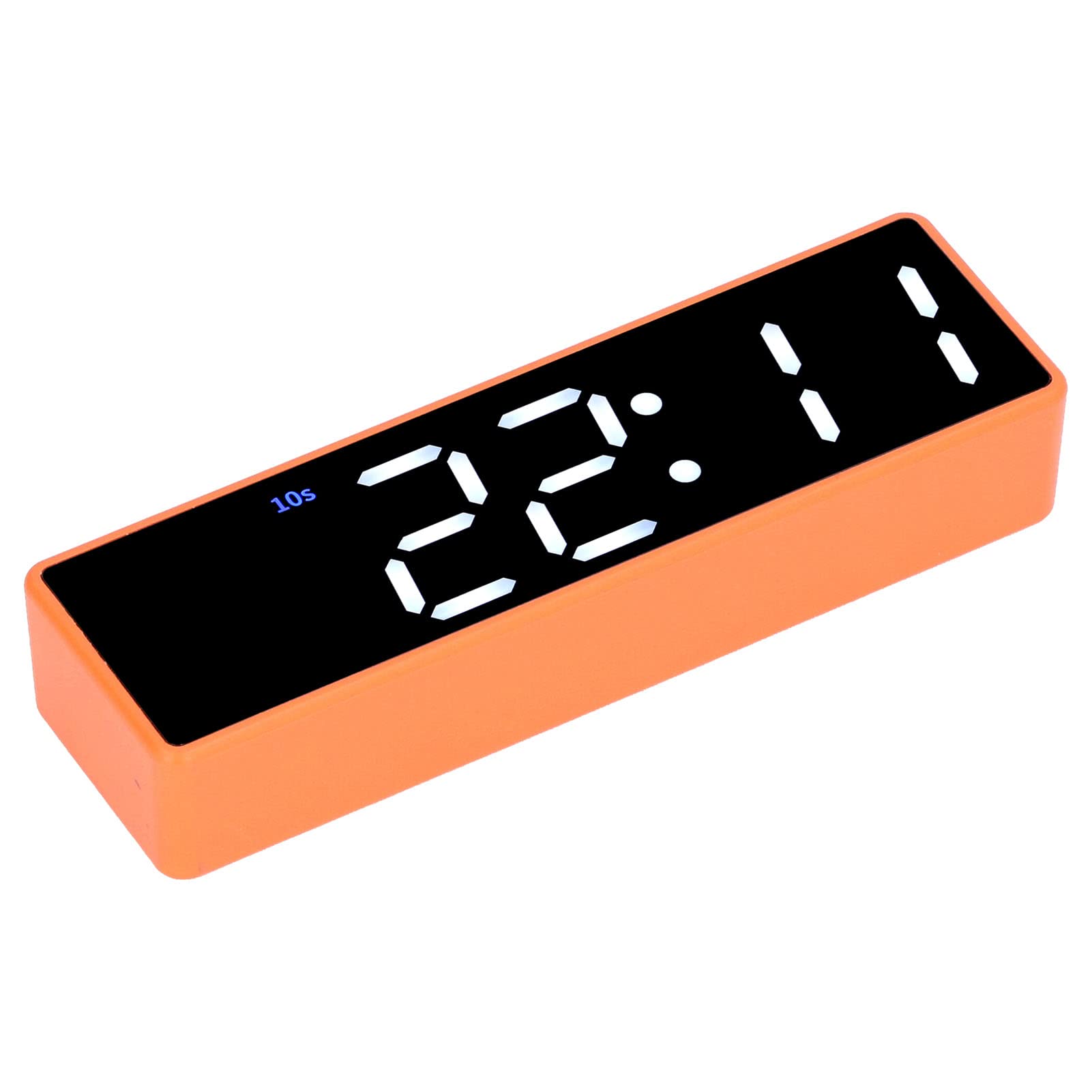 Digital Timer 12H/24H with 5 Function Buttons - Compact Office & Fitness Room Timer with Orange Frame & Green/White Display - Perfect for Workouts, Cooking, Study & Productivity Sessions