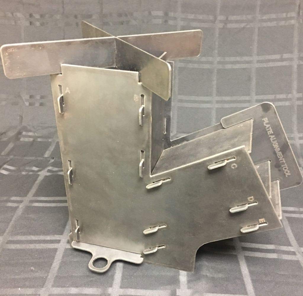 Portable Flat Pack Rocket Stove for Camping, Hiking & Emergency Preparedness - Compact Outdoor Cooking Stove for Survival, Backpacking & Bushcraft Adventures
