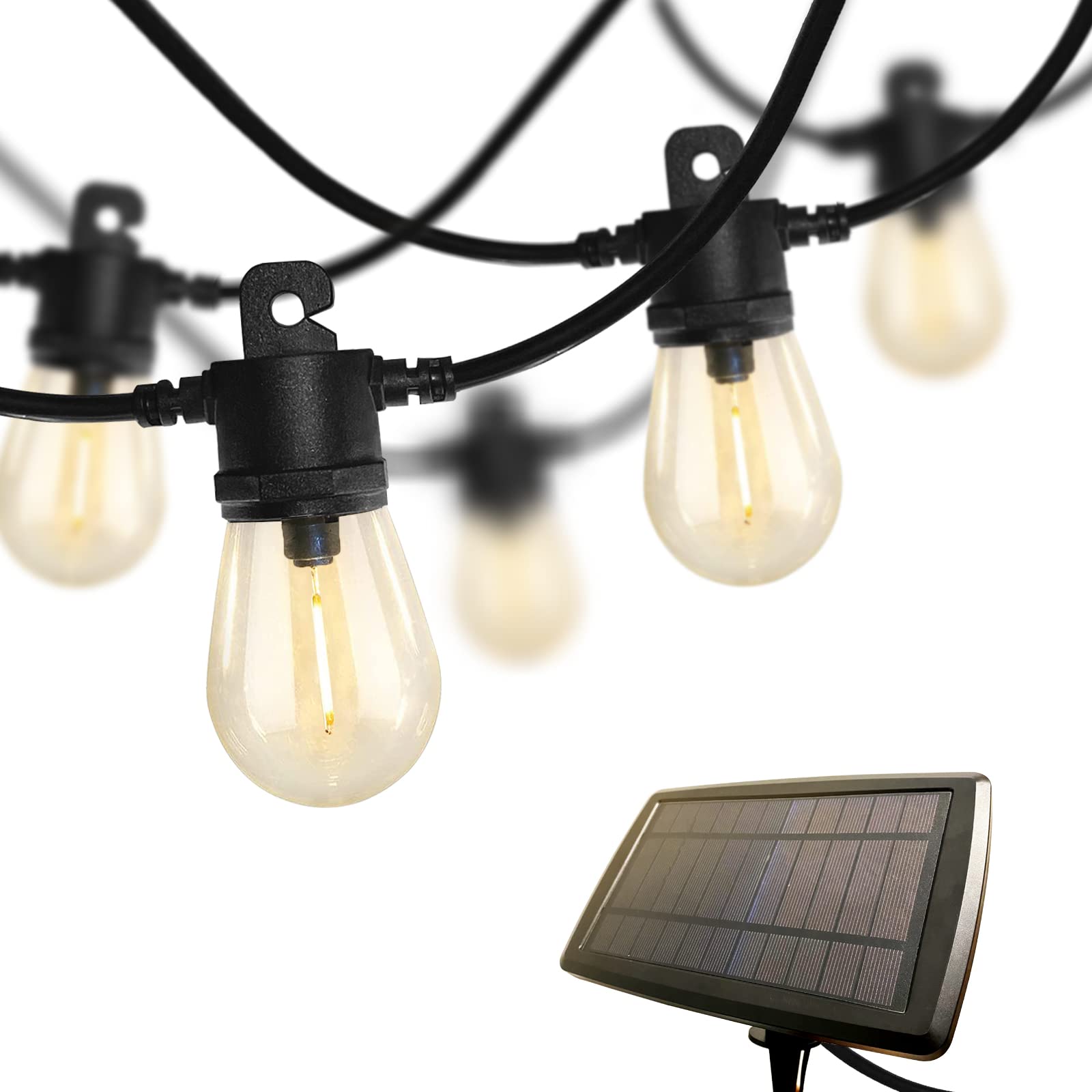 SUNTHIN 24ft Solar String Lights - USB Rechargeable Waterproof Outdoor LED Lights for Patio, Garden, Deck, Camping | Shatterproof & Weatherproof Solar Lights for Bistro, Cafe, Porch Decor | Perfect for Backyard, Wedding, Party, Holiday Decoration