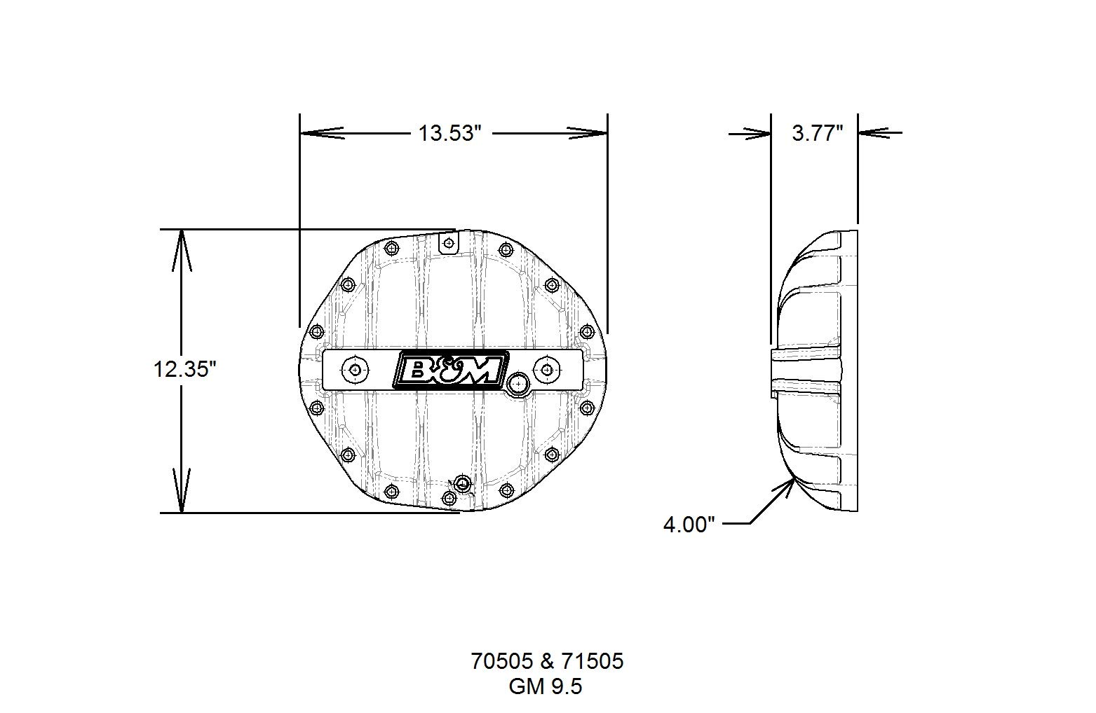 B&M 70505 Differential Cover - Heavy Duty Replacement for Trucks & SUVs - High Performance Off-Road & Towing Protection - Perfect for Jeep, Ford, Chevy & Dodge Vehicles