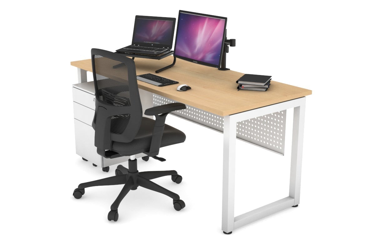 Quadro Loop Legs Office Desk - 1600L x 700W Modern Workstation for Home & Office - Perfect for Remote Work, Study & Conference Rooms
